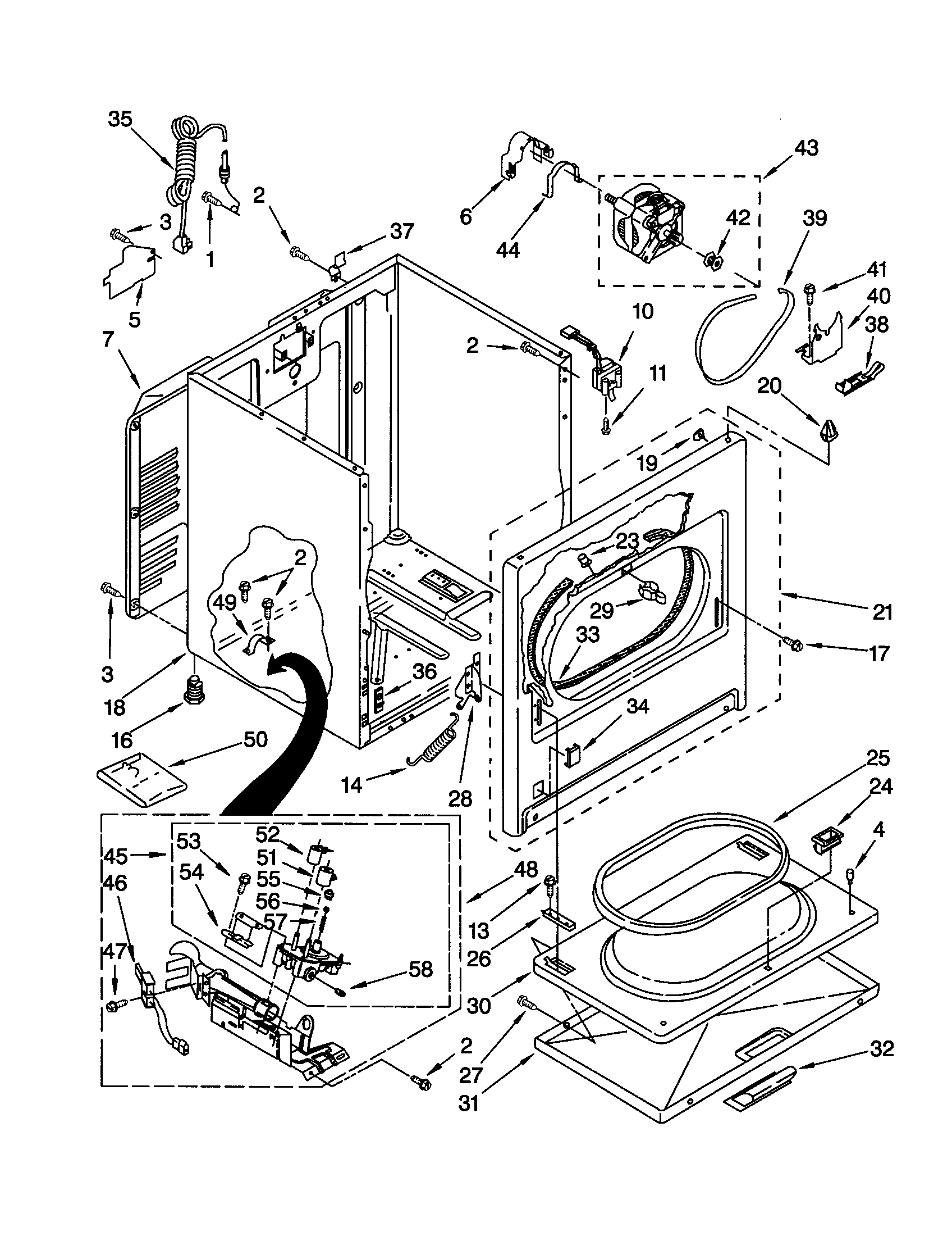 Whirlpool LGQ8800JQ0 cabinet diagram