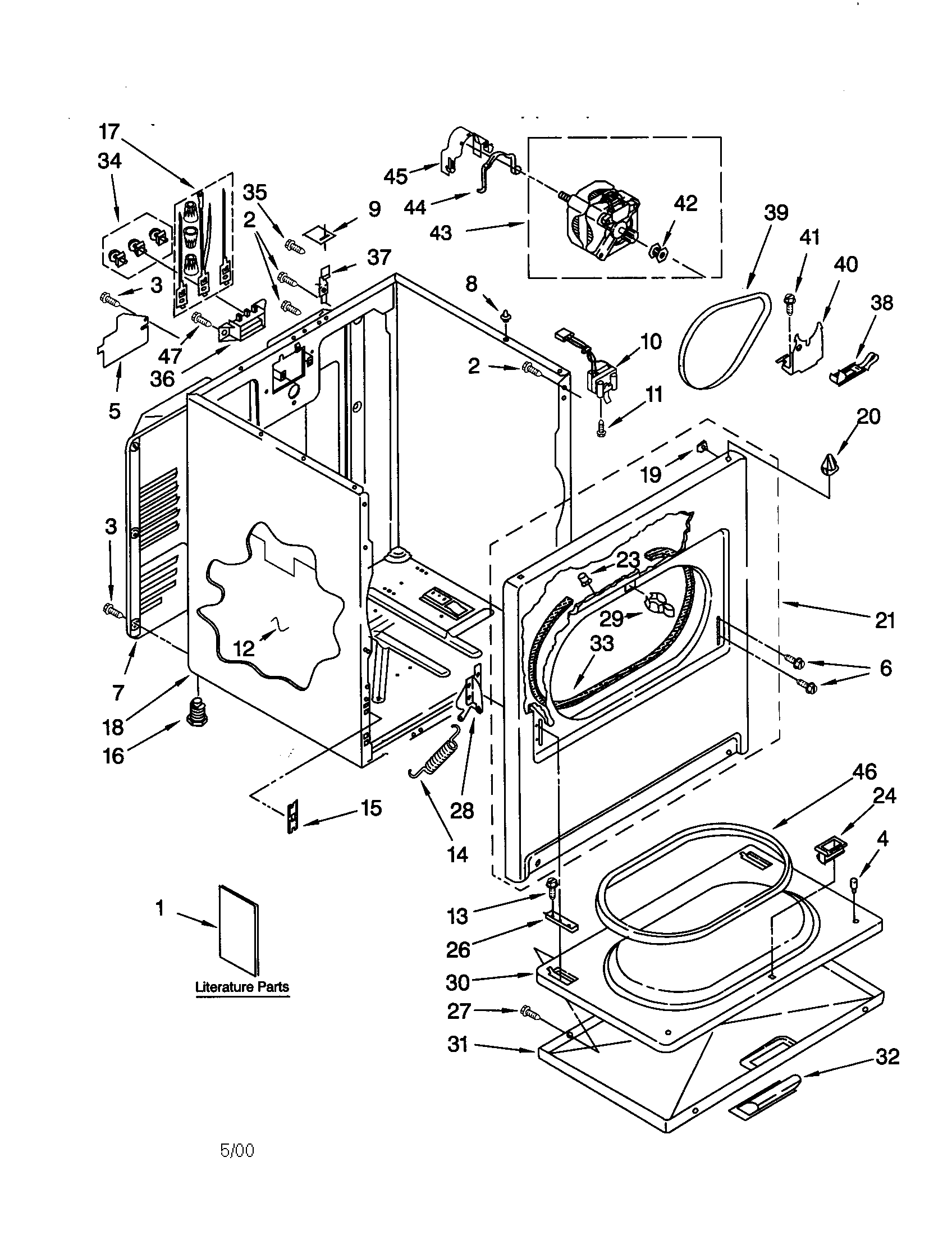 Whirlpool GEX9868JT0 cabinet diagram