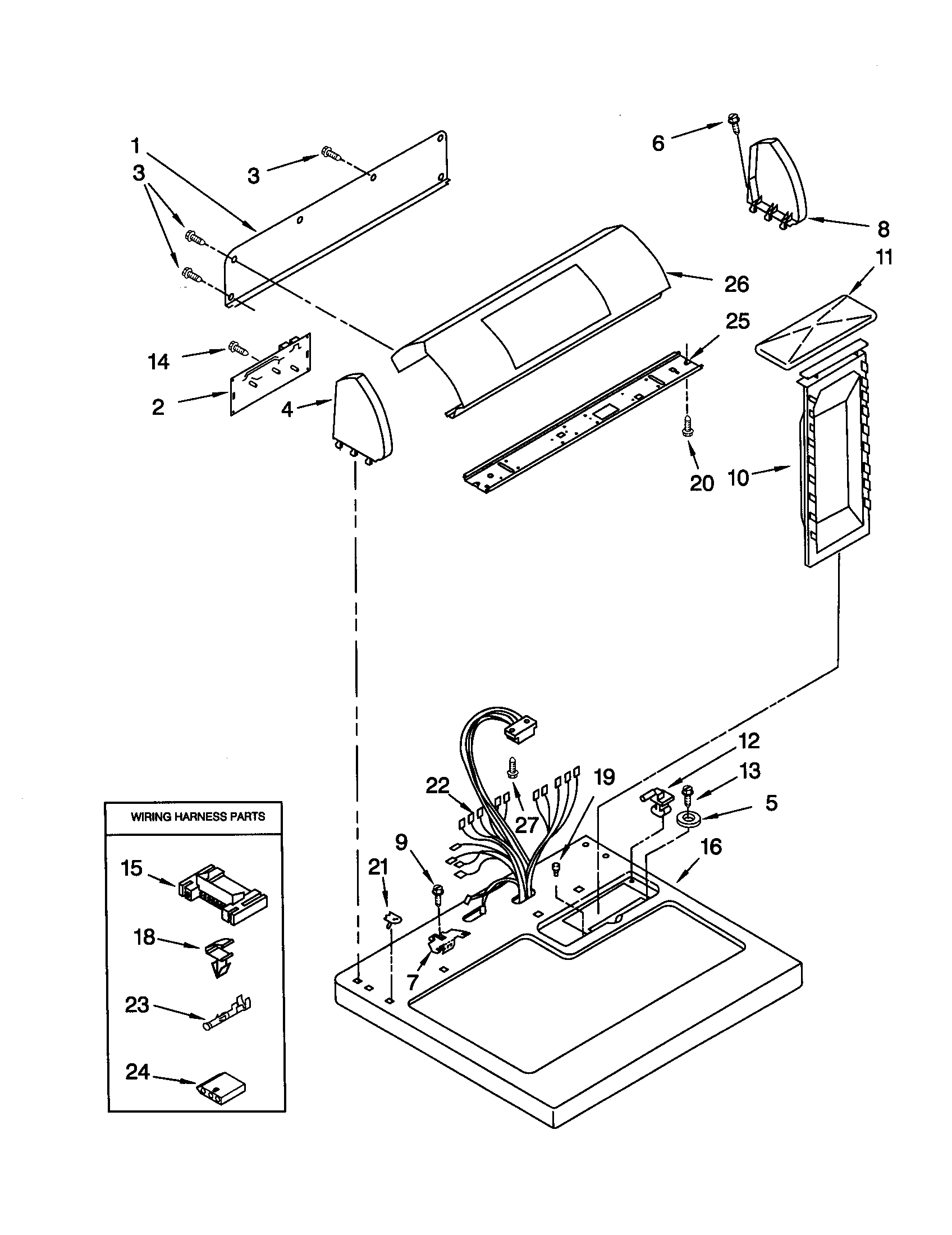 Whirlpool GEX9868JT0 top and console diagram