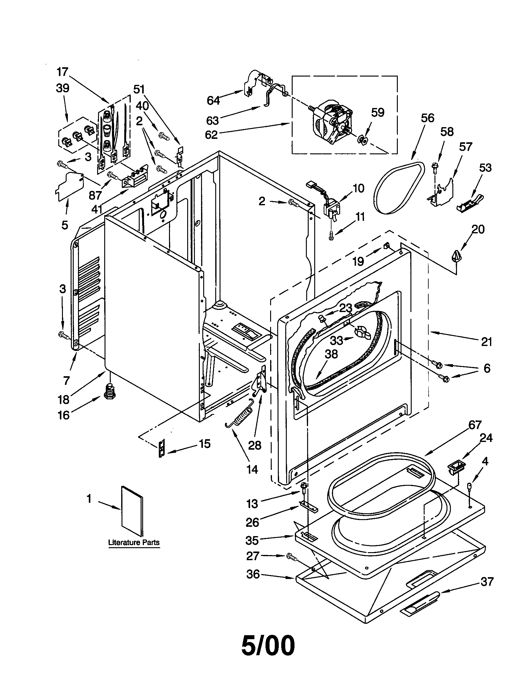 Whirlpool LEQ8800JT0 cabinet diagram