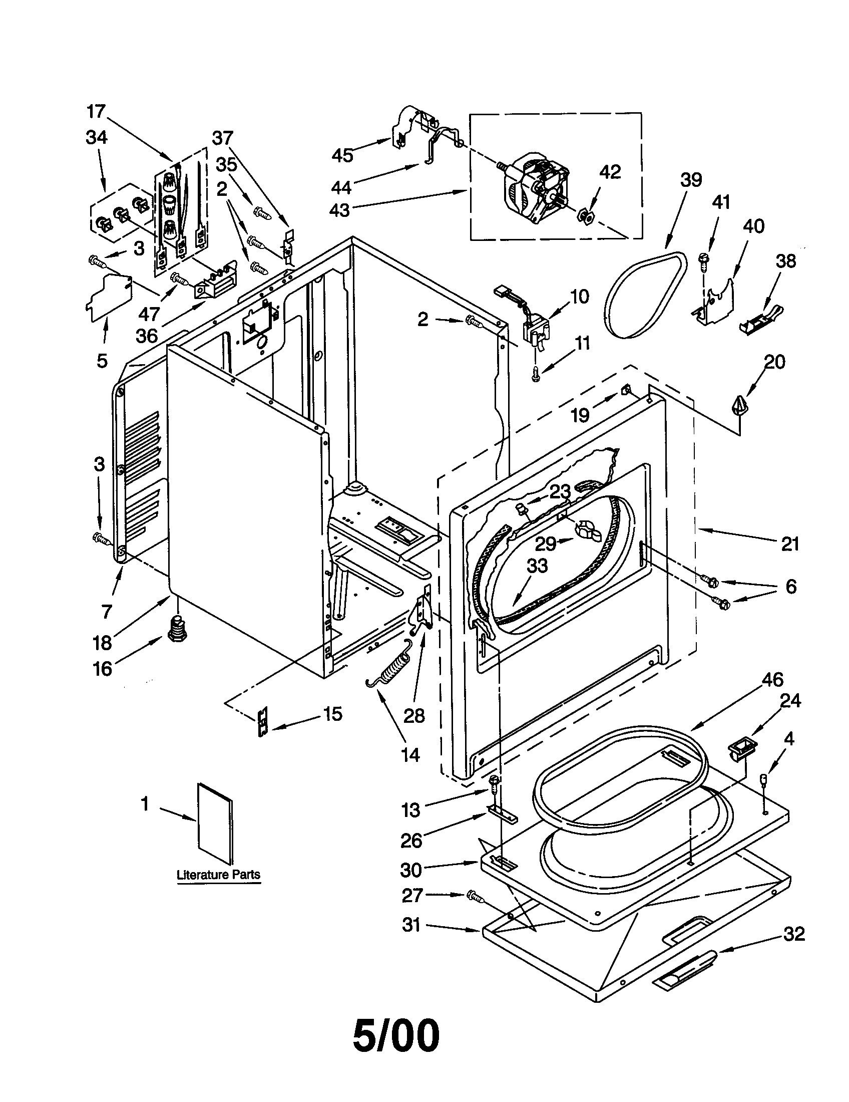 Whirlpool GEQ9858JQ0 cabinet diagram