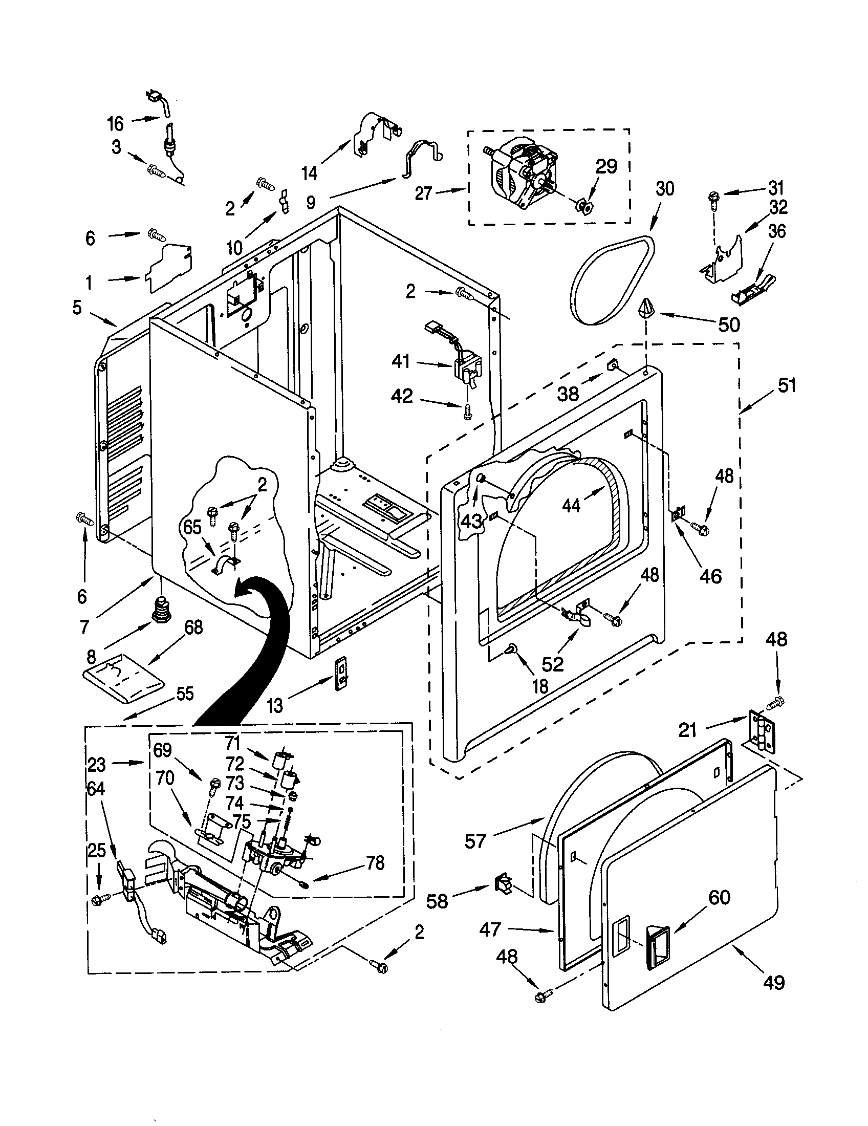Kenmore 110C70832990 cabinet diagram