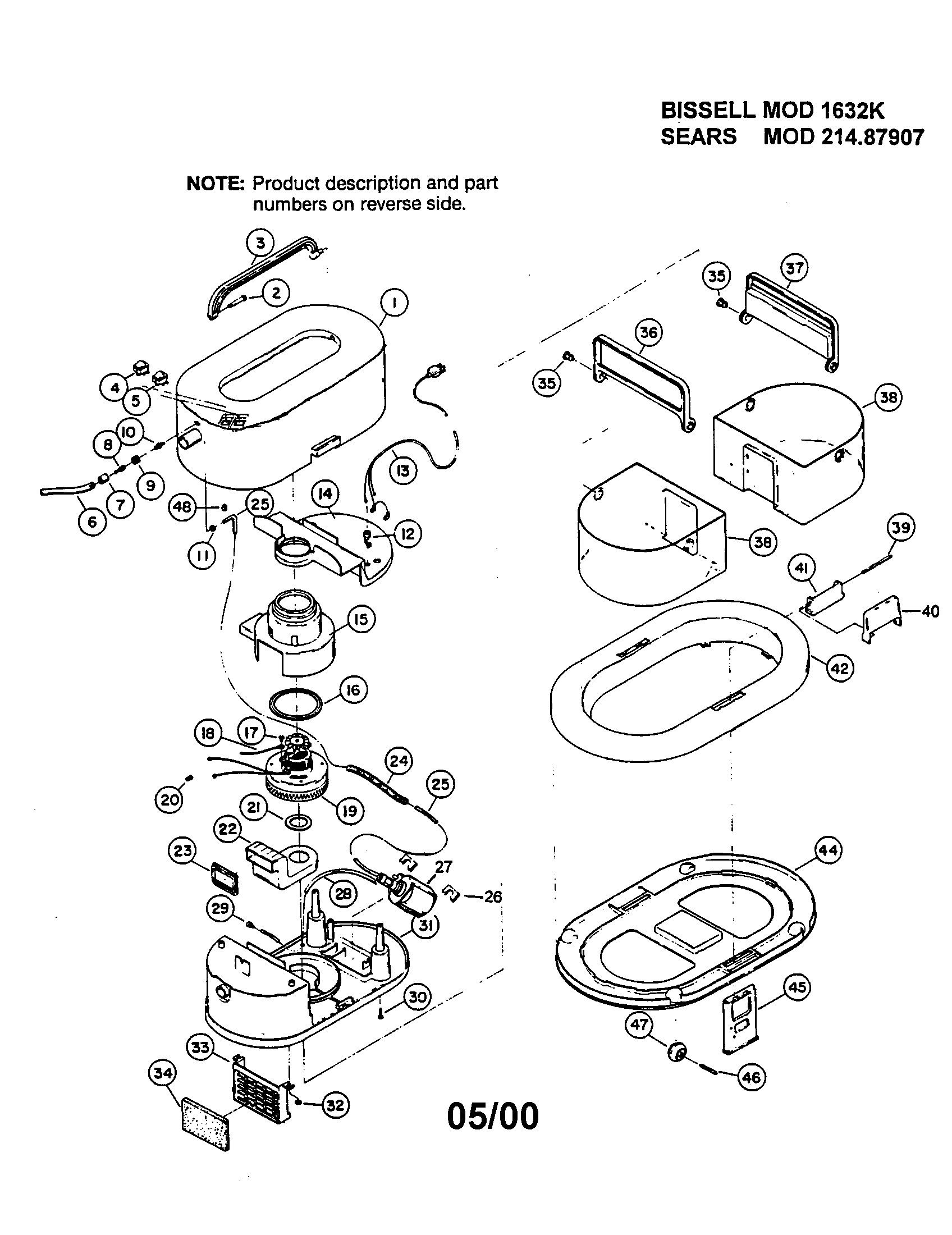 Kenmore 21487907 carpet extractor diagram