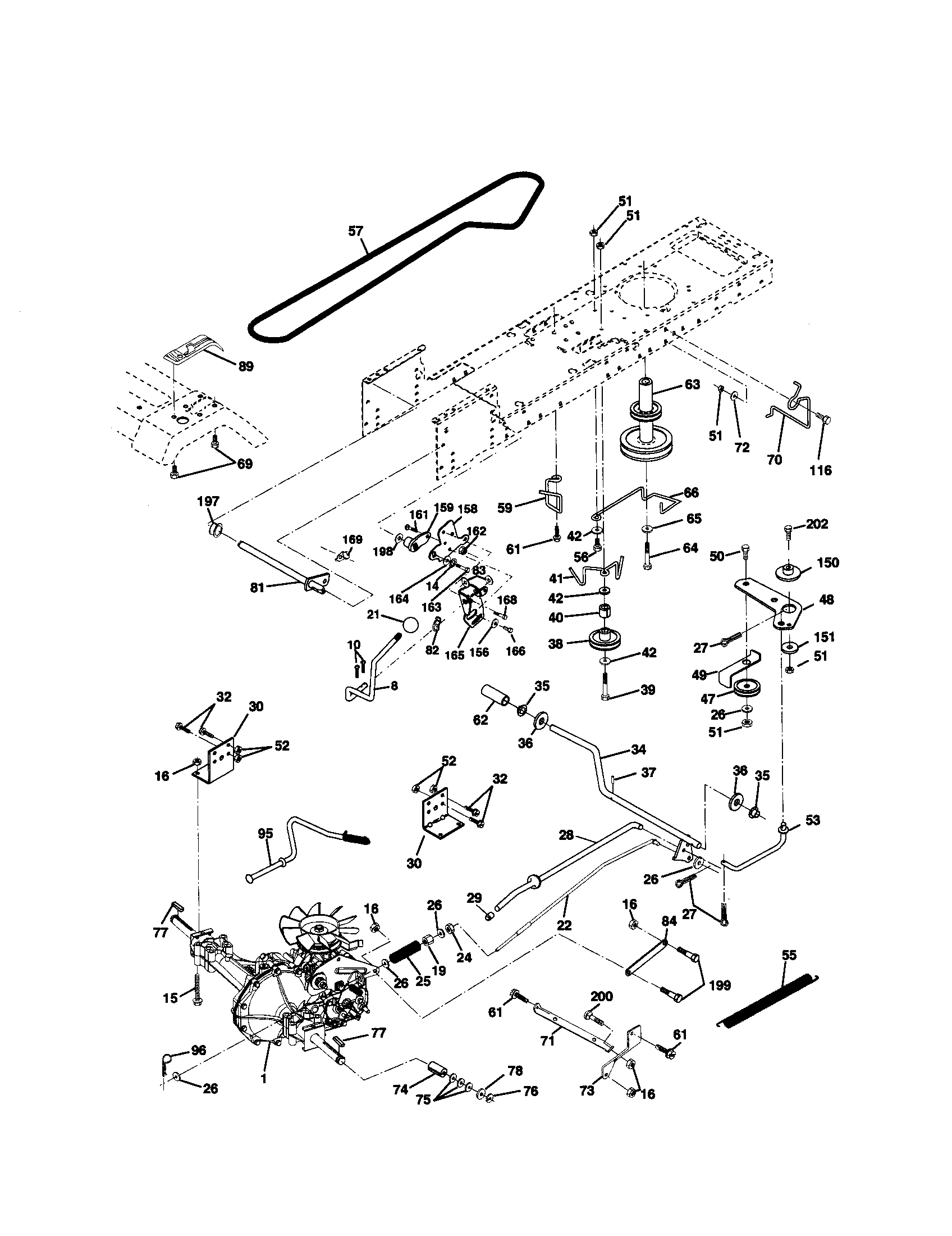 Poulan PR20H42STA drive diagram