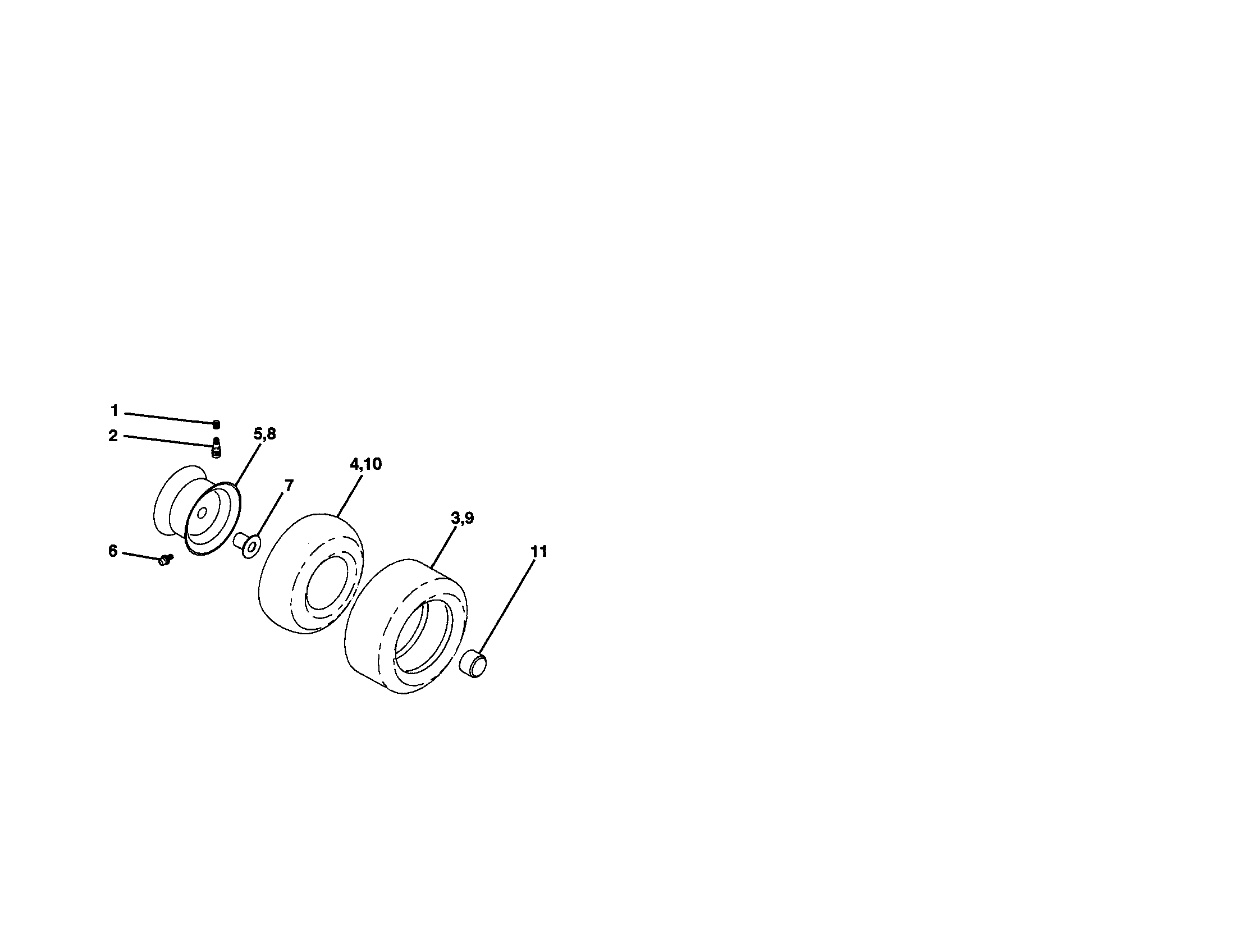 Poulan PR20H42STA wheels and tires diagram