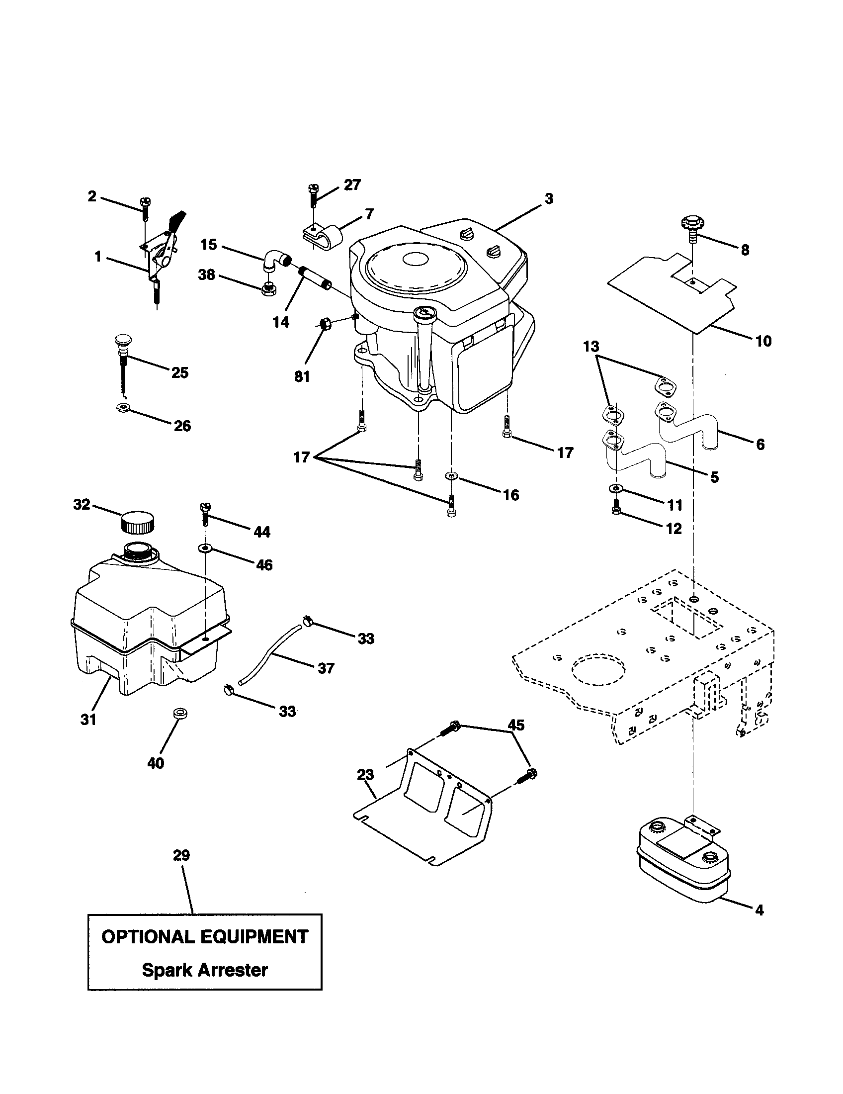 Poulan PR2042STA engine diagram