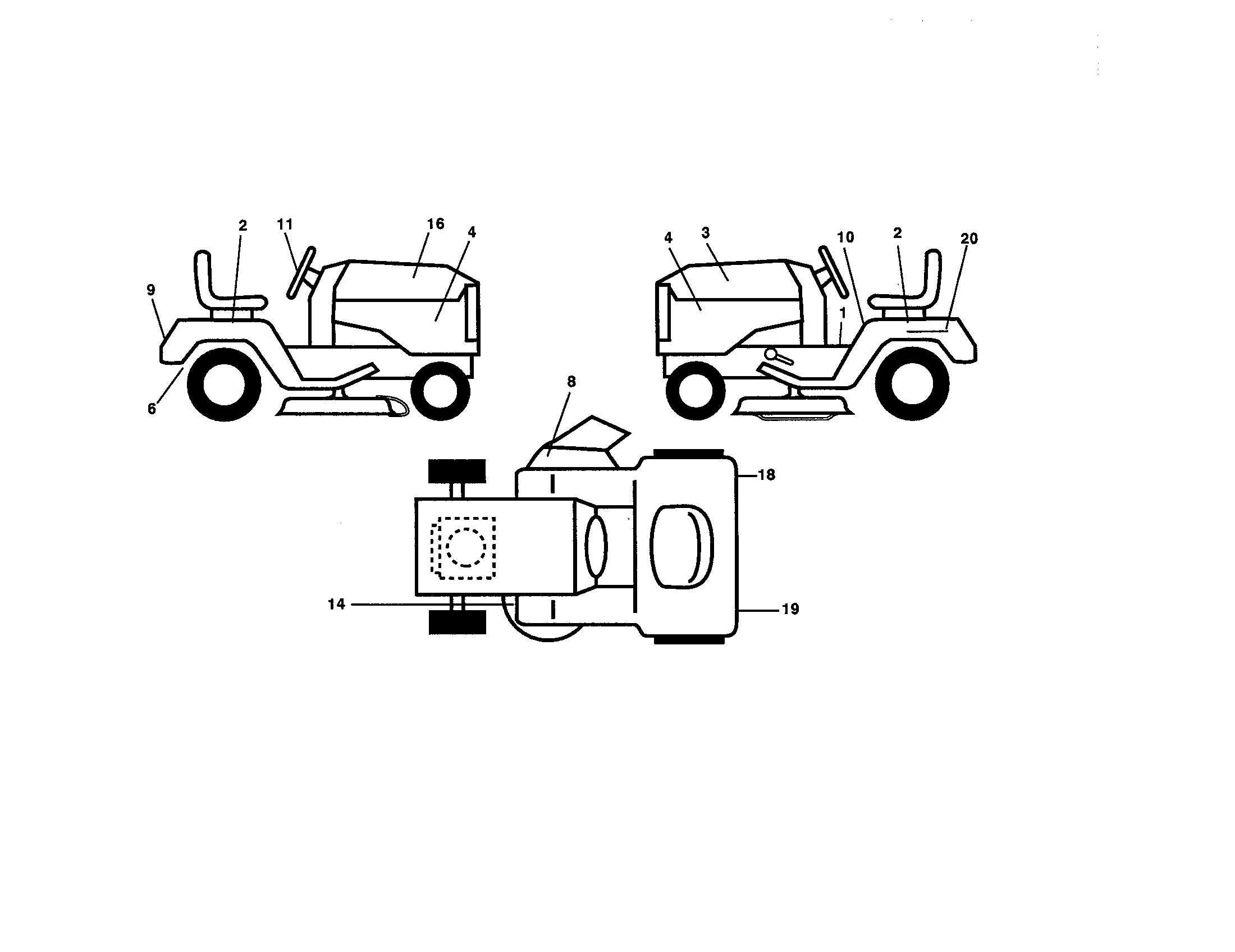 Poulan PR16H42STA decals diagram