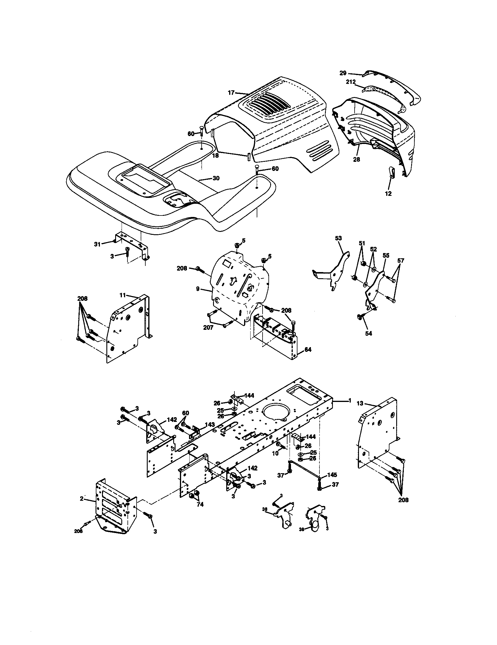 Craftsman 917270742 chassis and enclosures diagram