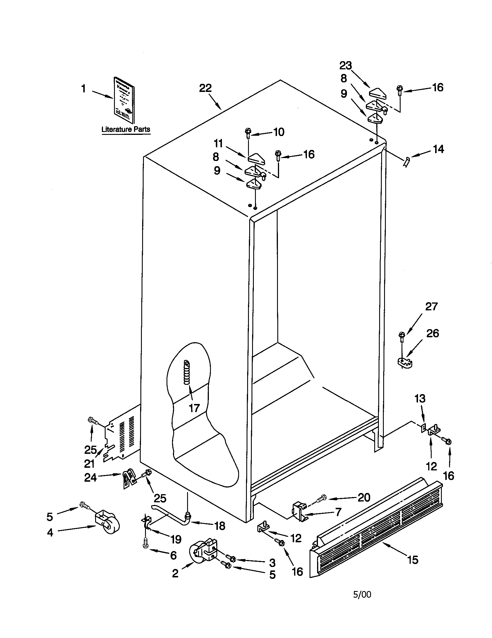 Kenmore 10648262892 cabinet diagram