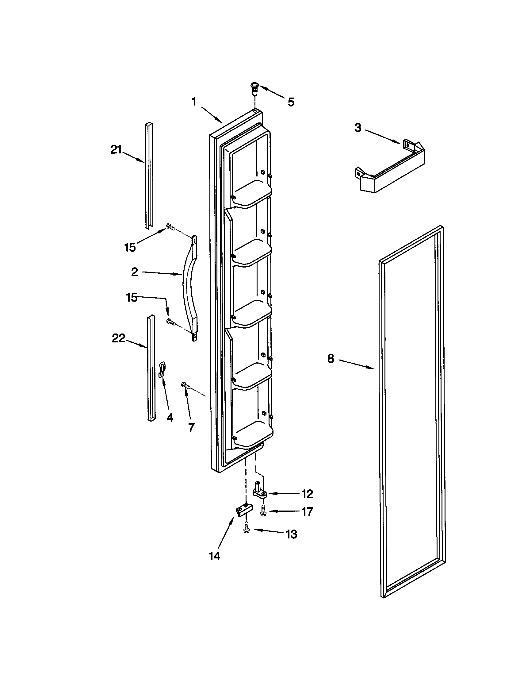 Kenmore 10648262892 freezer door diagram