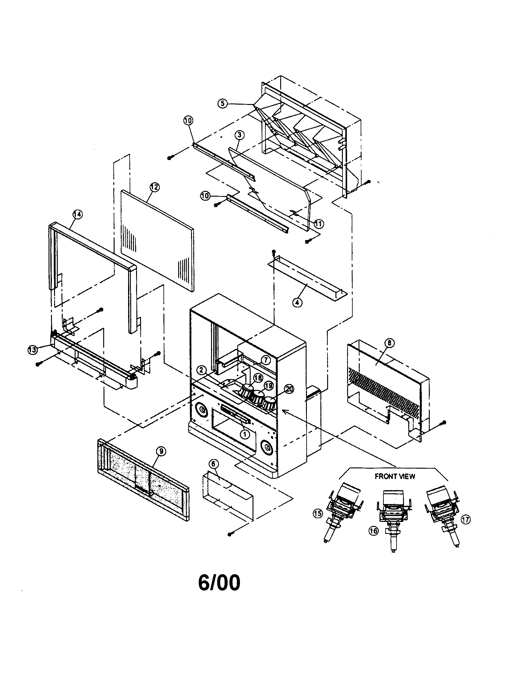 Hitachi 50GX20BA projection tv diagram