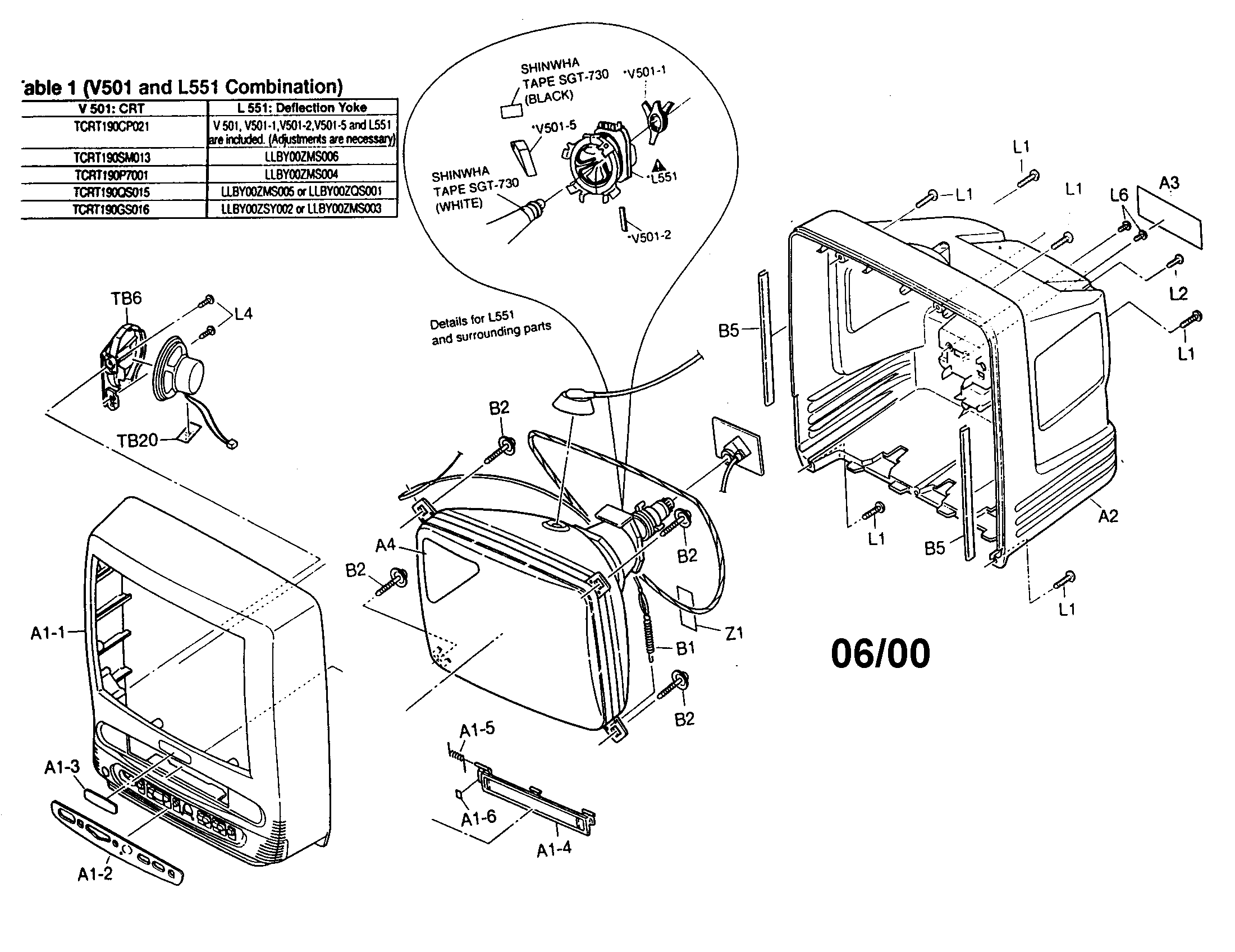 Sylvania SRC13DC tv/vcr diagram
