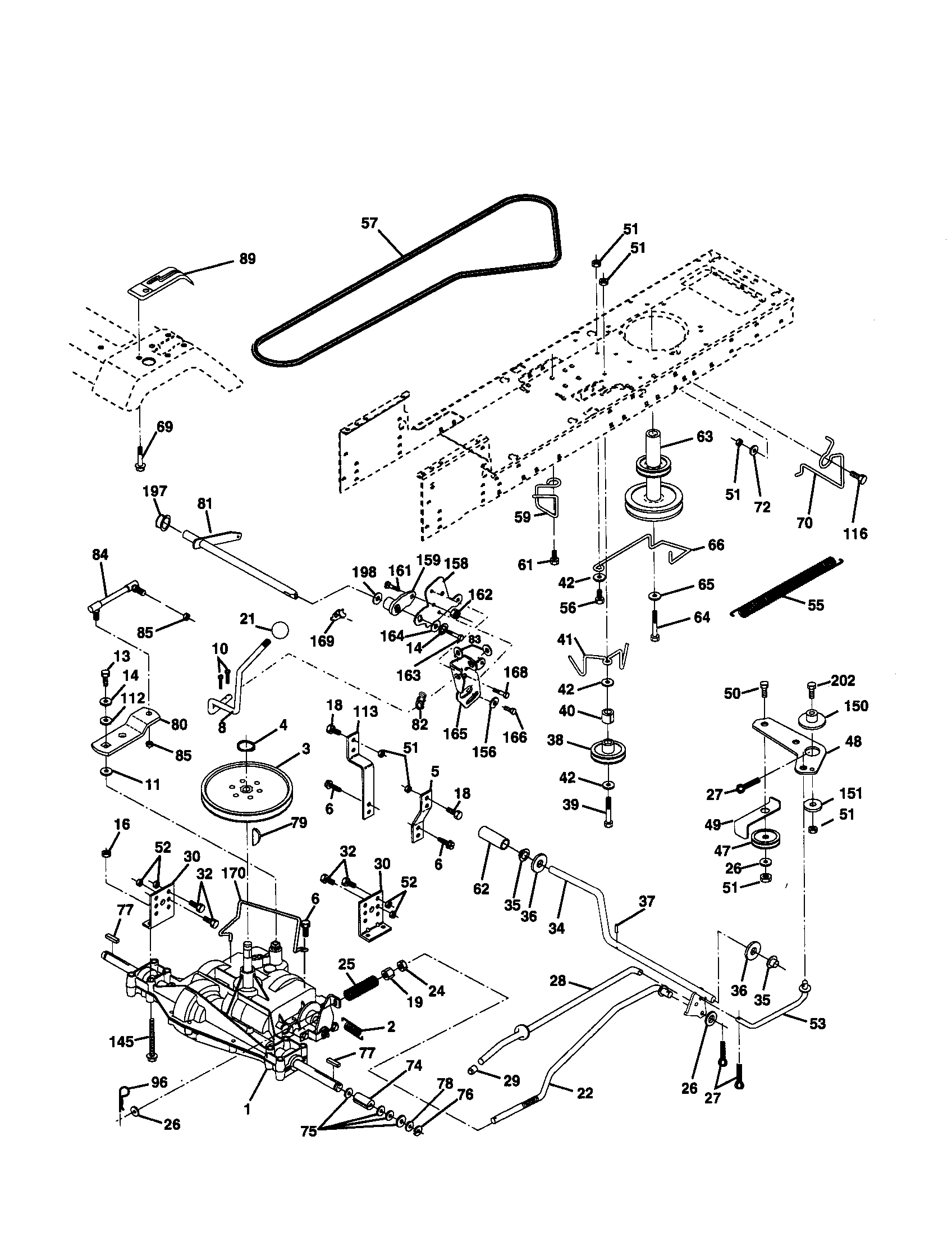 Poulan PR18542STB drive diagram
