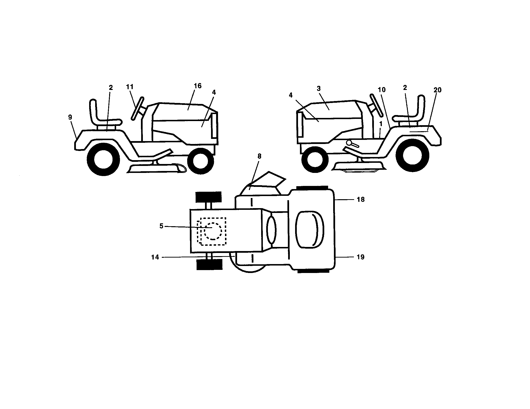 Poulan PR18542STB decals diagram