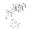 Amana ARRS6550E-P1143905NE oven door and storage drawer diagram