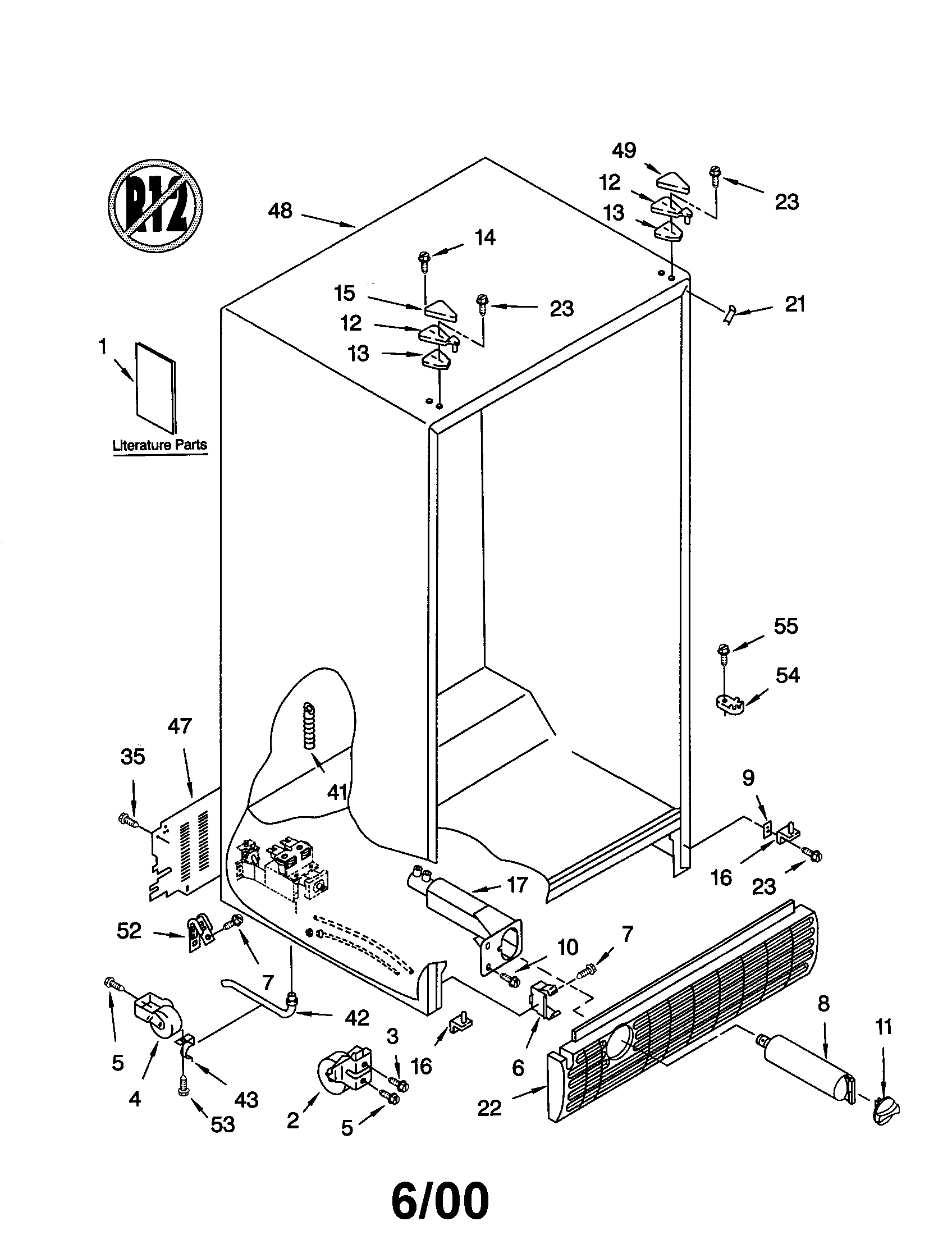 Whirlpool ED25QFXHW00 cabinet diagram