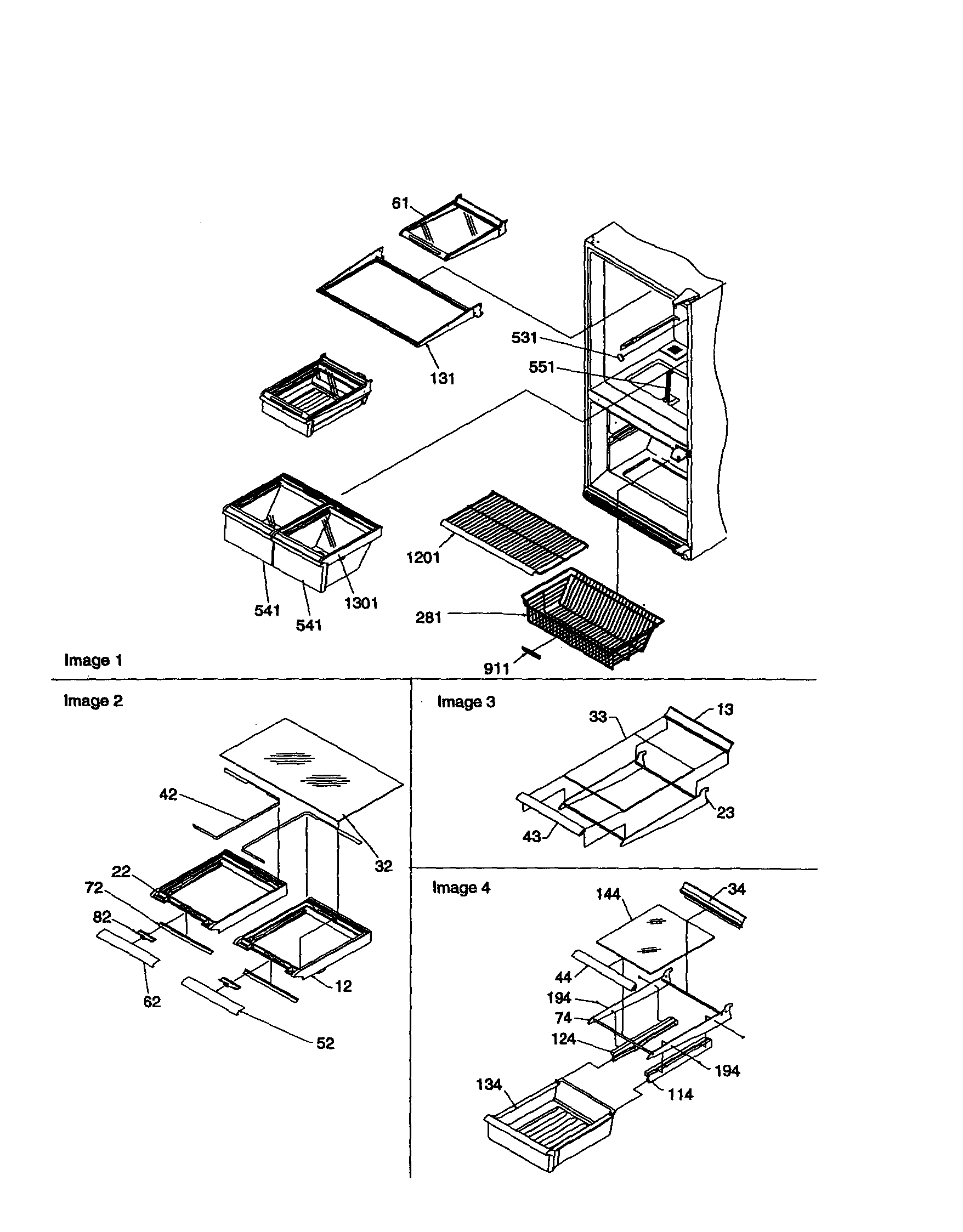 Kenmore 59679144000 shelving assembly diagram