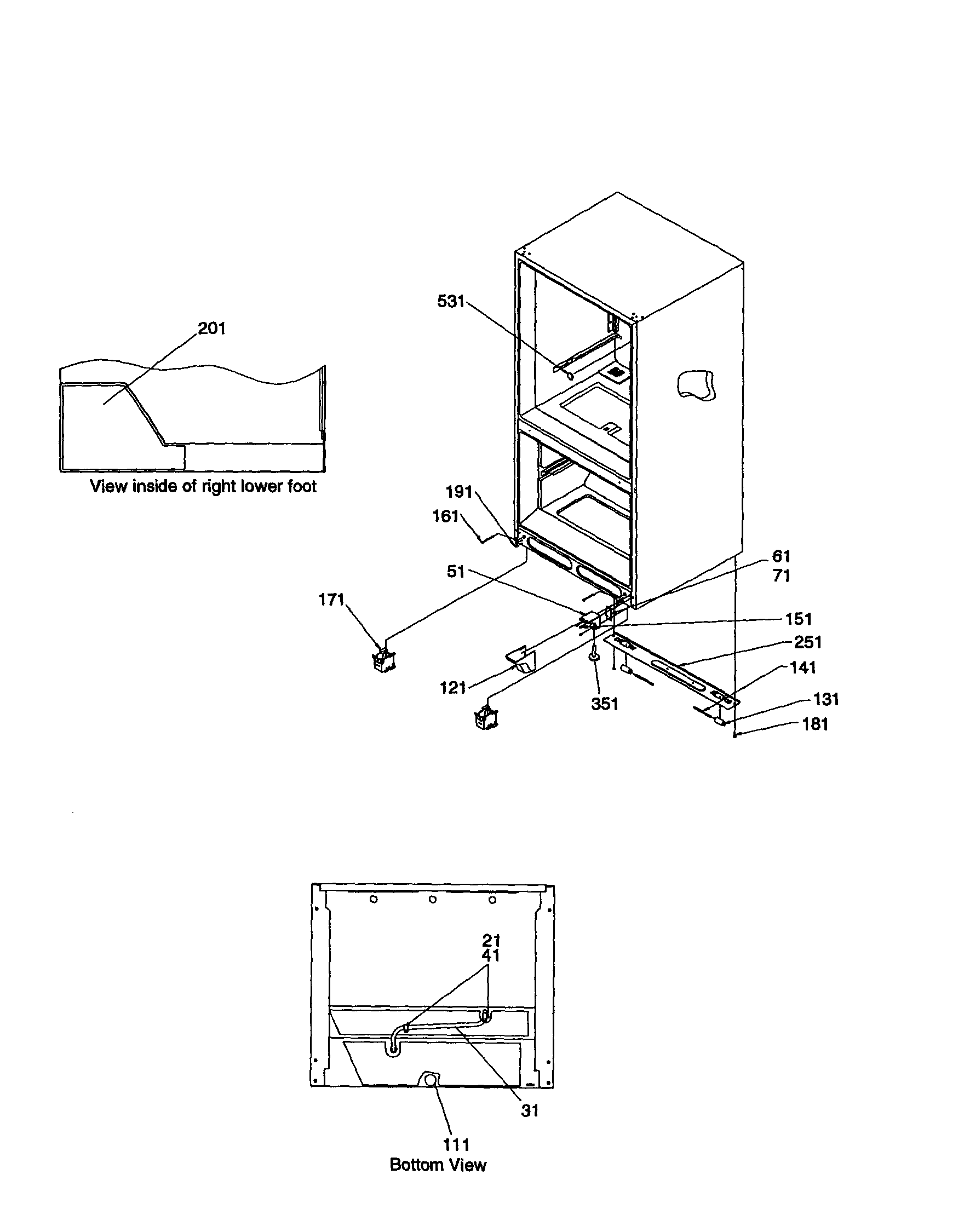 Kenmore 59679144000 insulation and roller assembly diagram