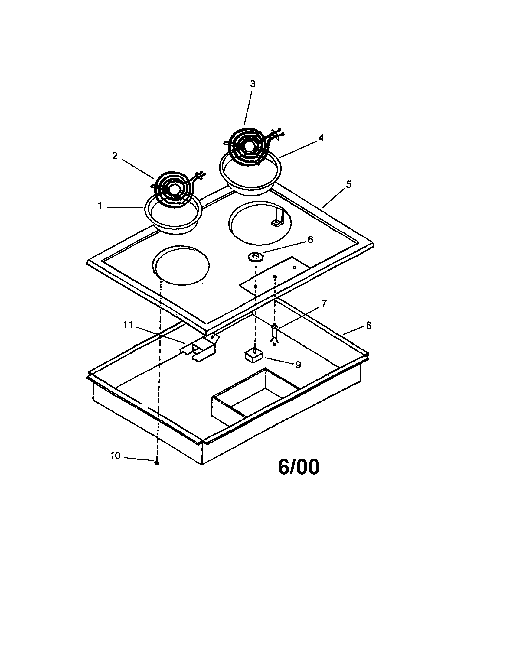 Amana AKR2000K-P1143709NK cooktop diagram