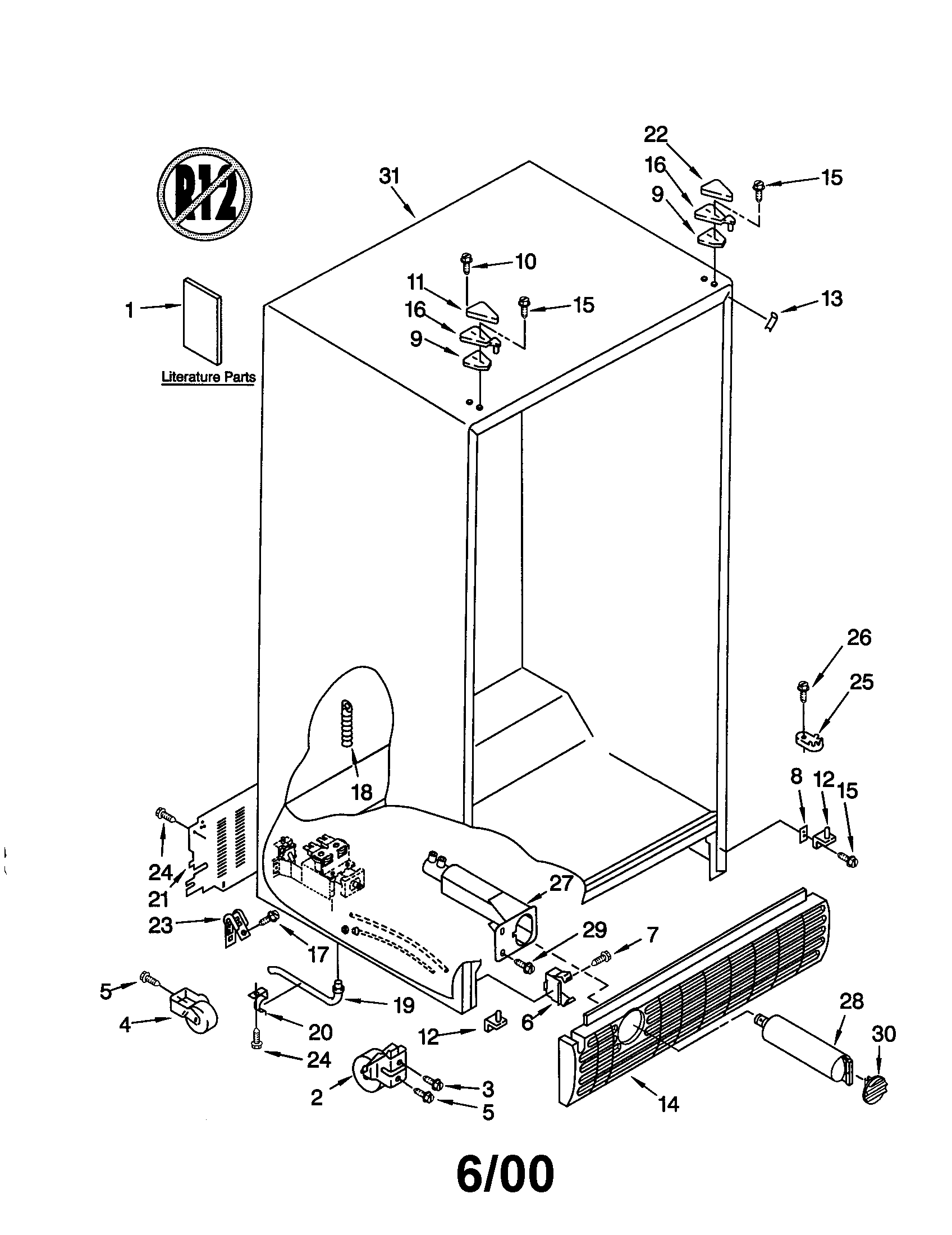 KitchenAid KSRS27FGBT03 cabinet diagram