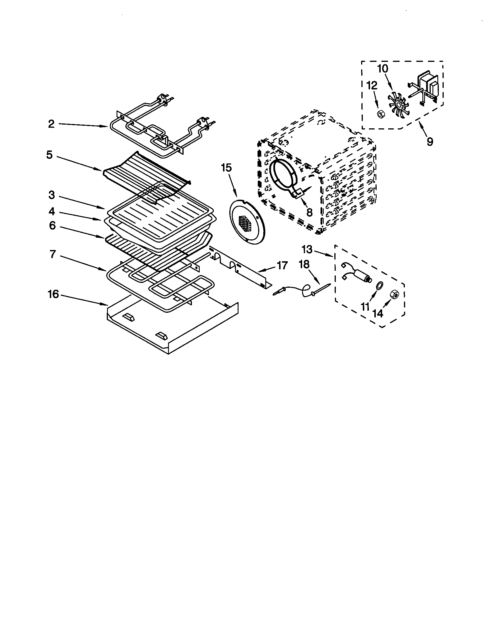 KitchenAid KEBC107HBL0 internal oven diagram