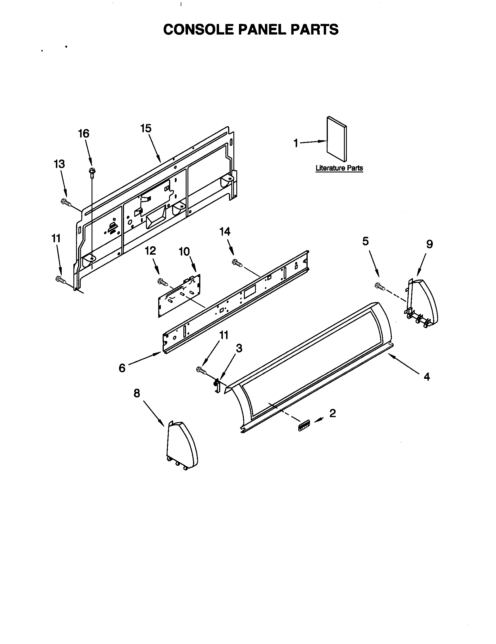 Kenmore 11071064000 console panel diagram