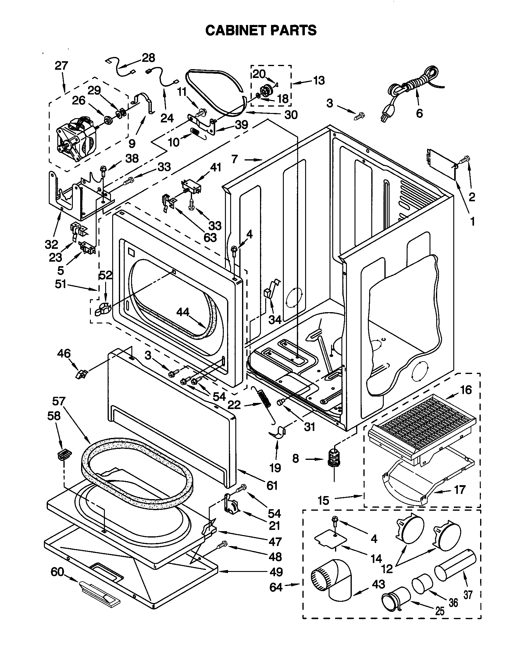 Kenmore 11071064000 cabinet diagram