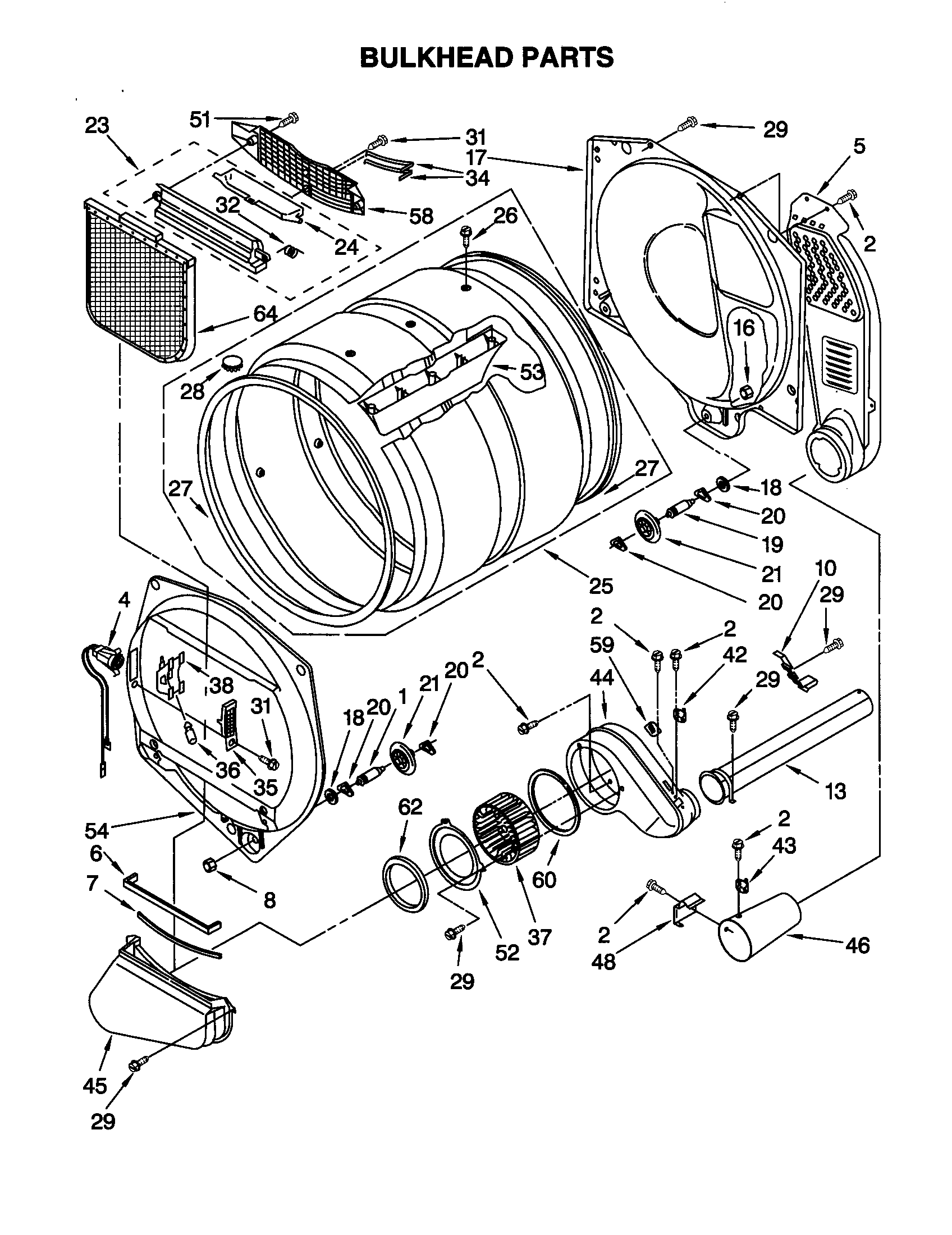 Kenmore 11071064000 bulkhead diagram
