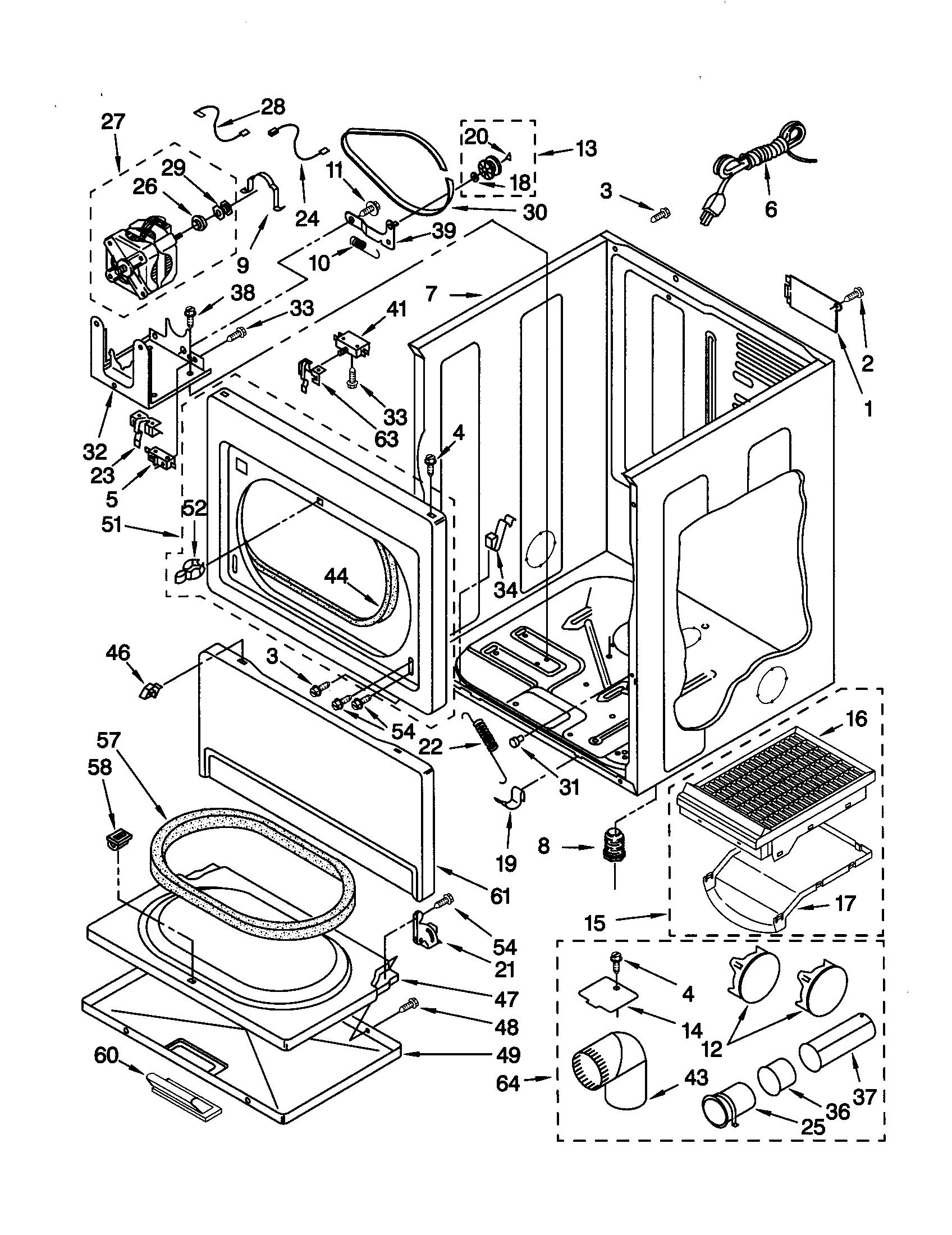 Kenmore 11071084000 cabinet diagram