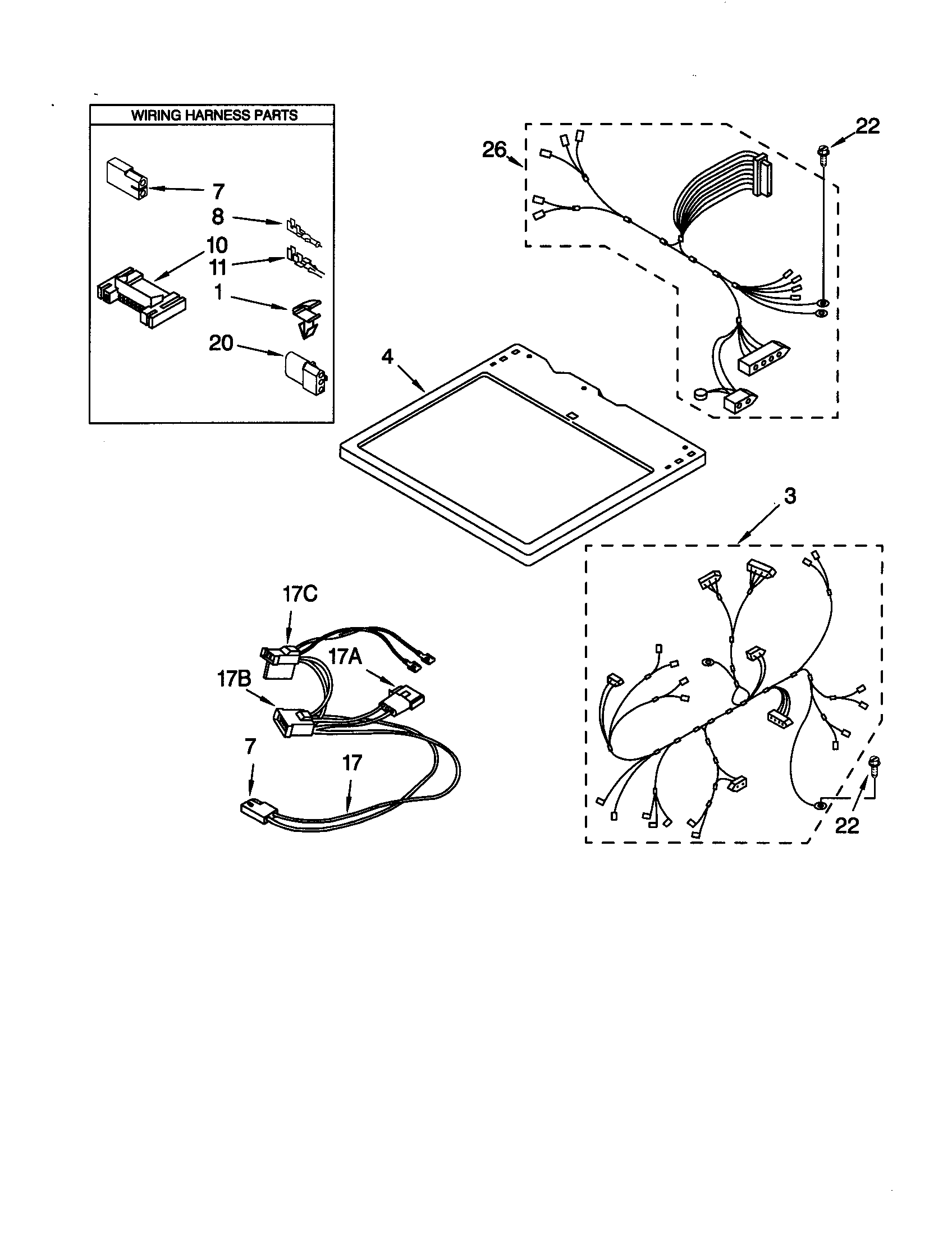 Kenmore 11071084000 dryer top diagram