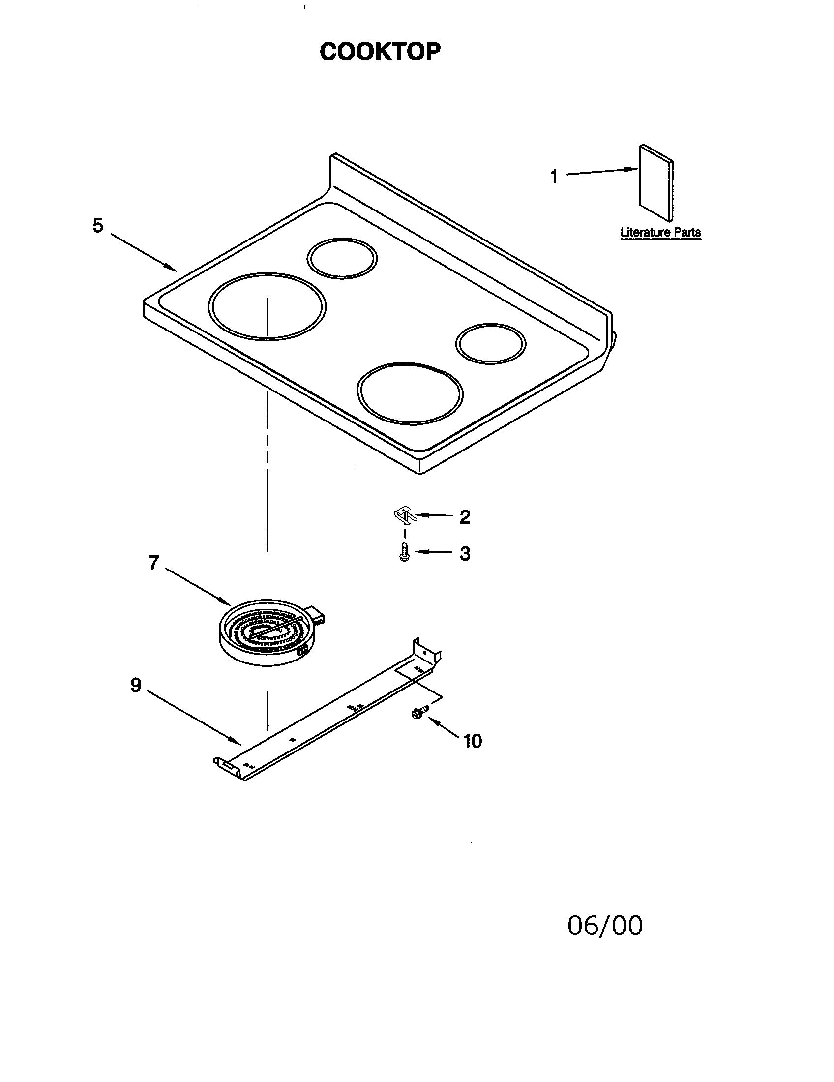 Kenmore 66595804000 cooktop diagram