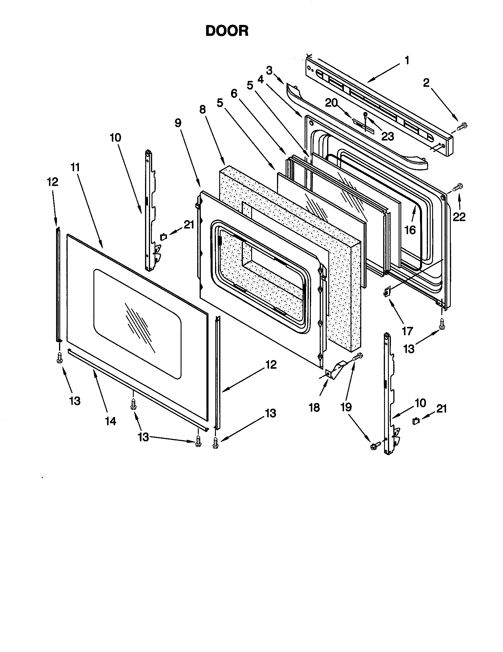 Kenmore 66595804000 door diagram