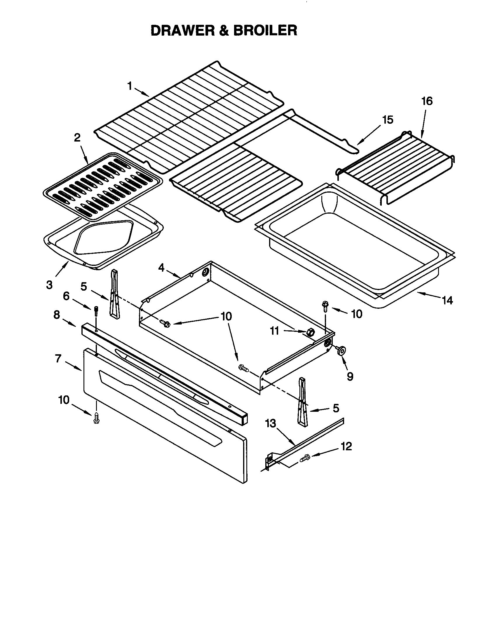 Kenmore 66595804000 drawer and broiler diagram