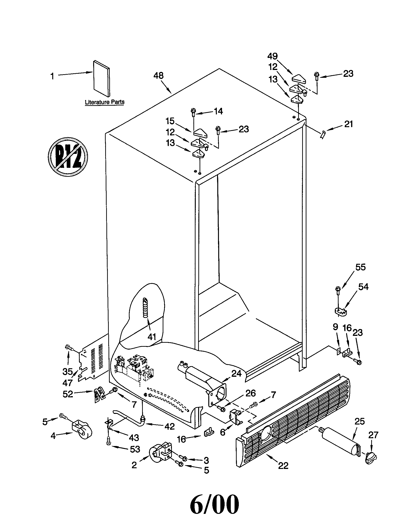 Whirlpool GD25SFXHS02 cabinet diagram