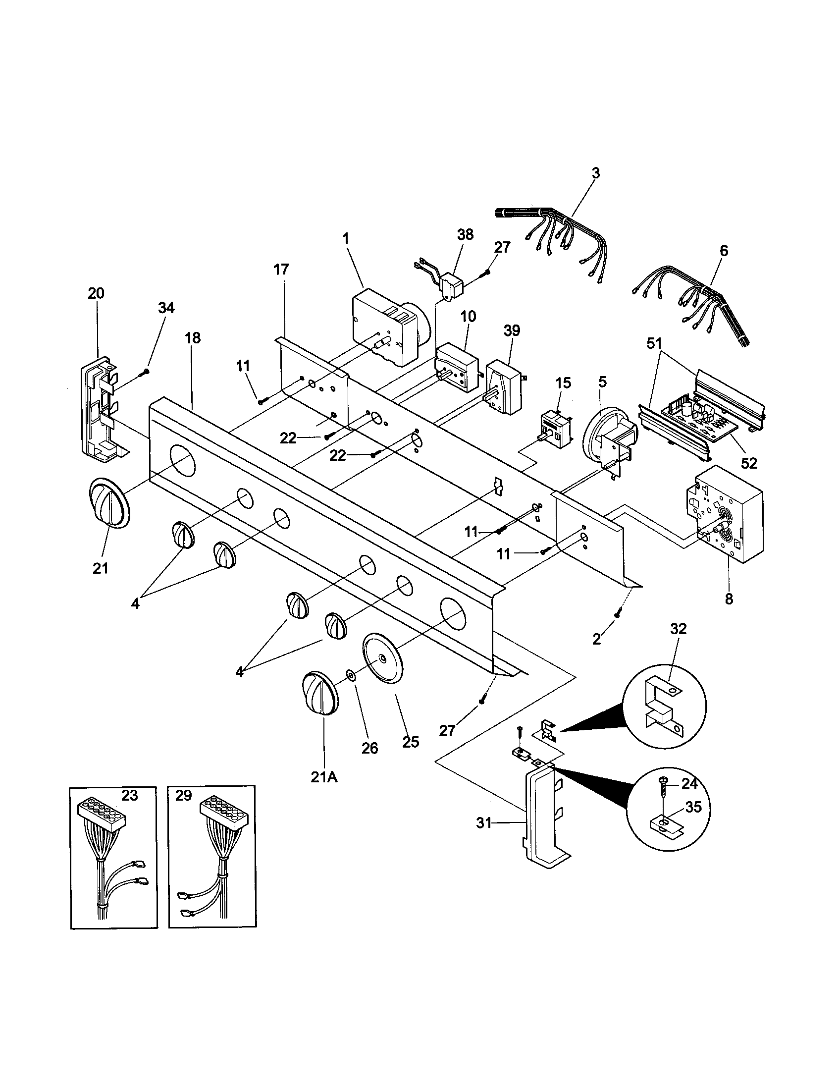 Sears Canada 970-C90802-00 control panel diagram