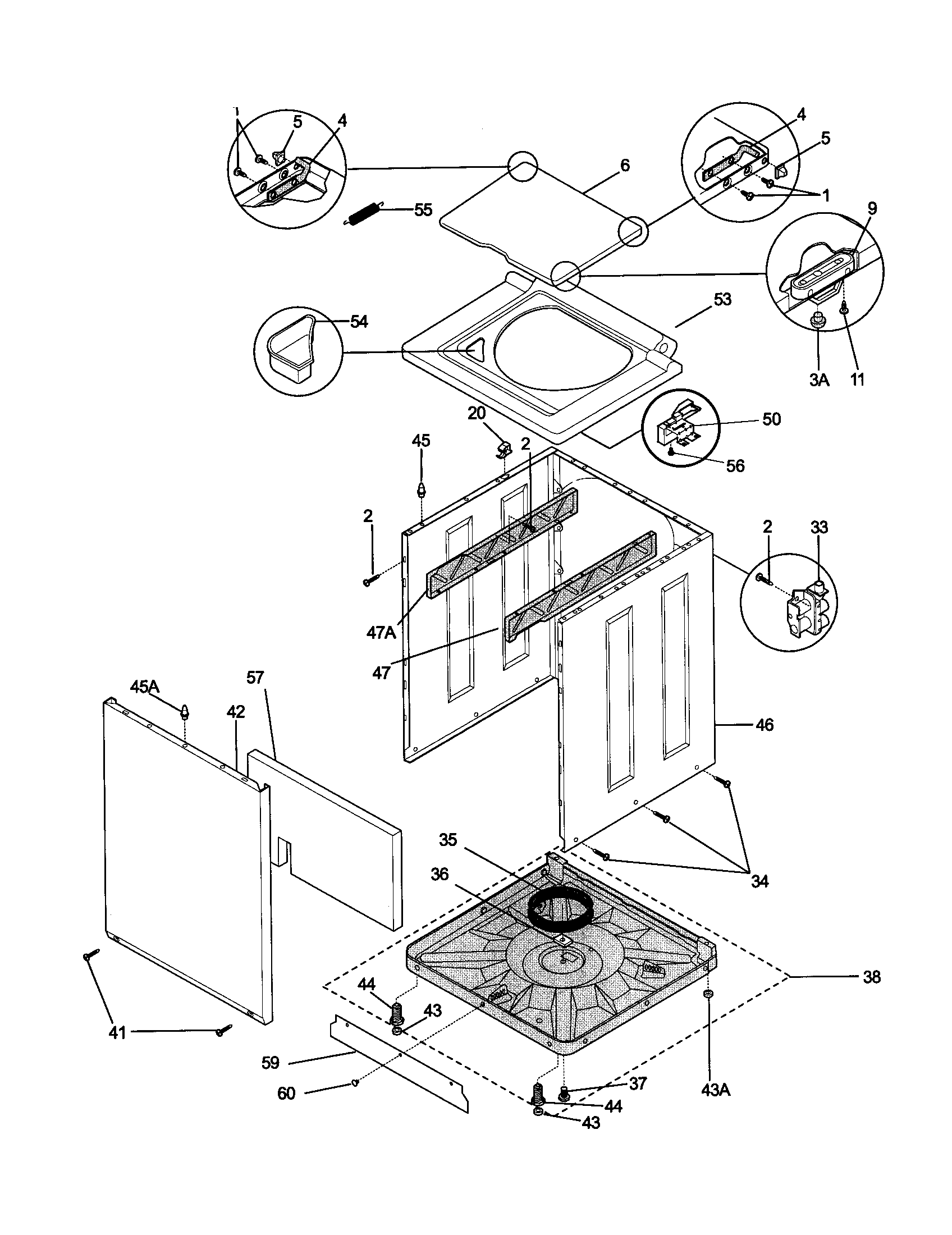 Sears Canada 970-C90802-00 lower cabinet diagram