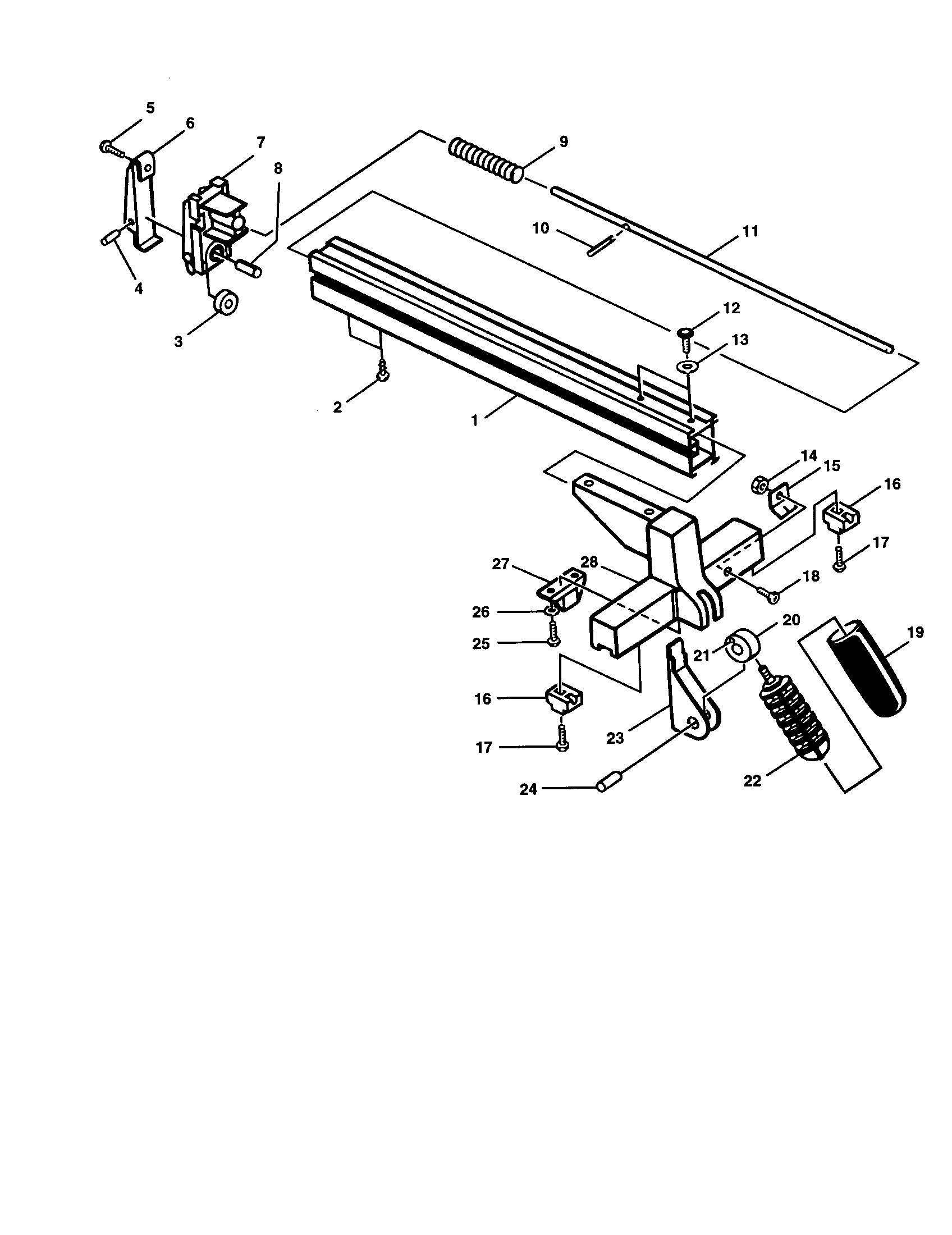 Craftsman 315228110 rip fence assembly diagram