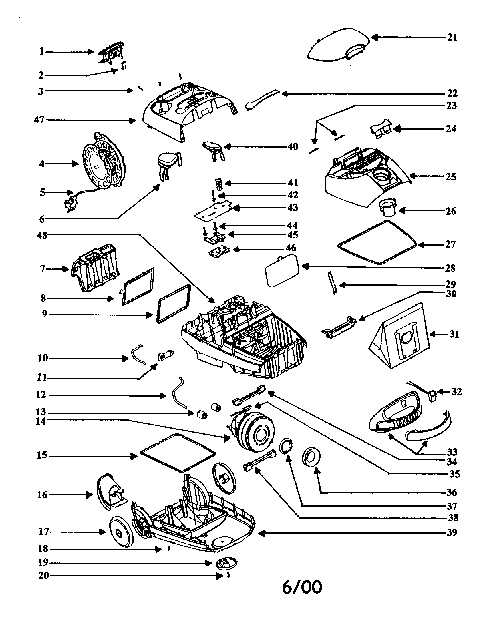 Eureka 6993B-1 canister diagram