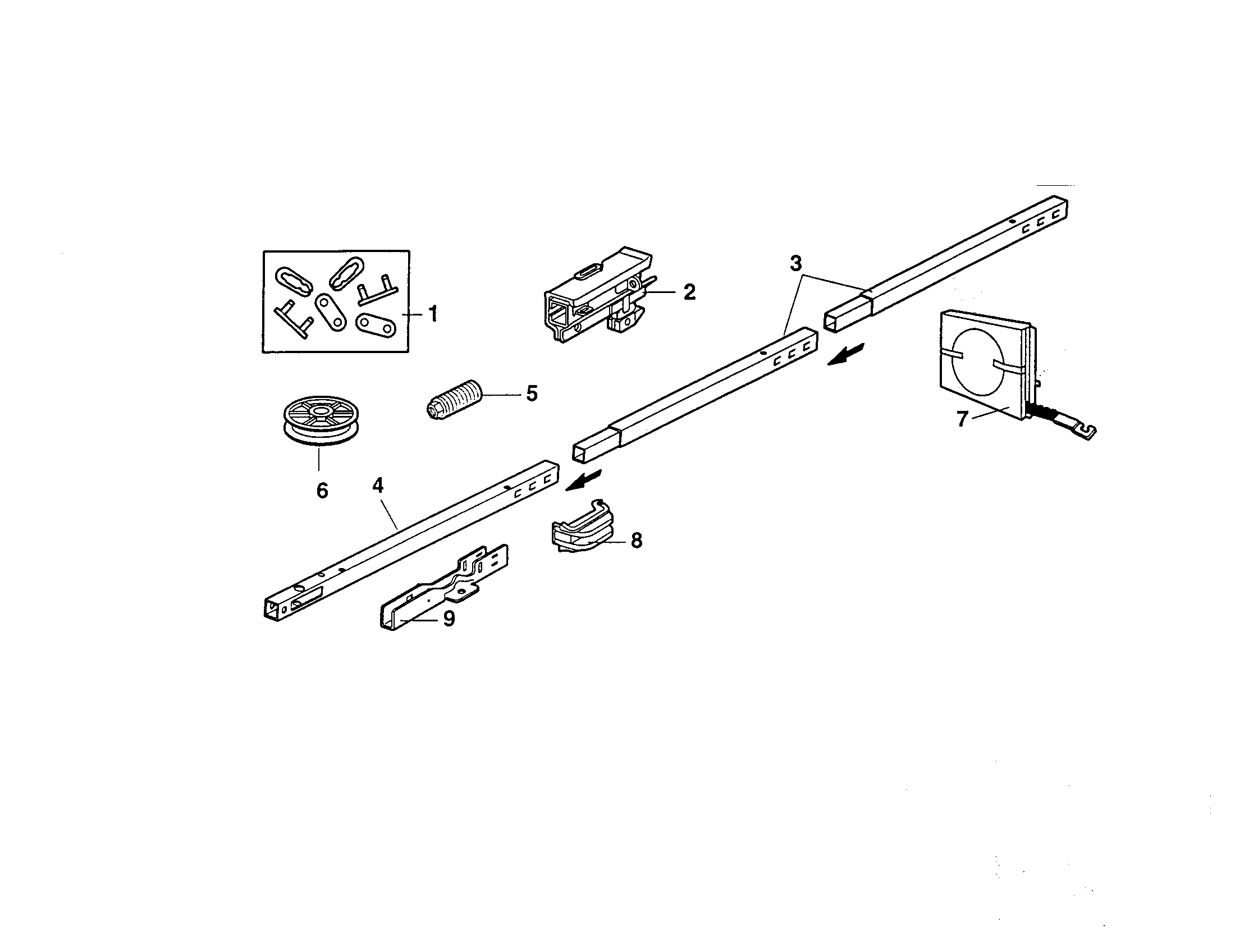 Craftsman 13953964SRT rail assembly diagram