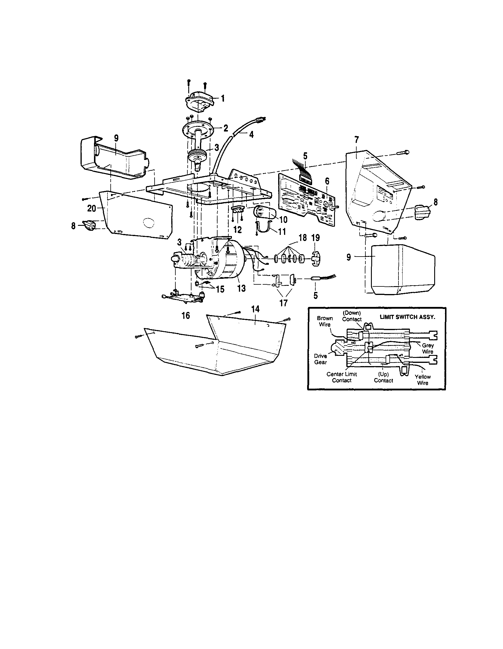 Craftsman 13953964SRT opener assembly diagram