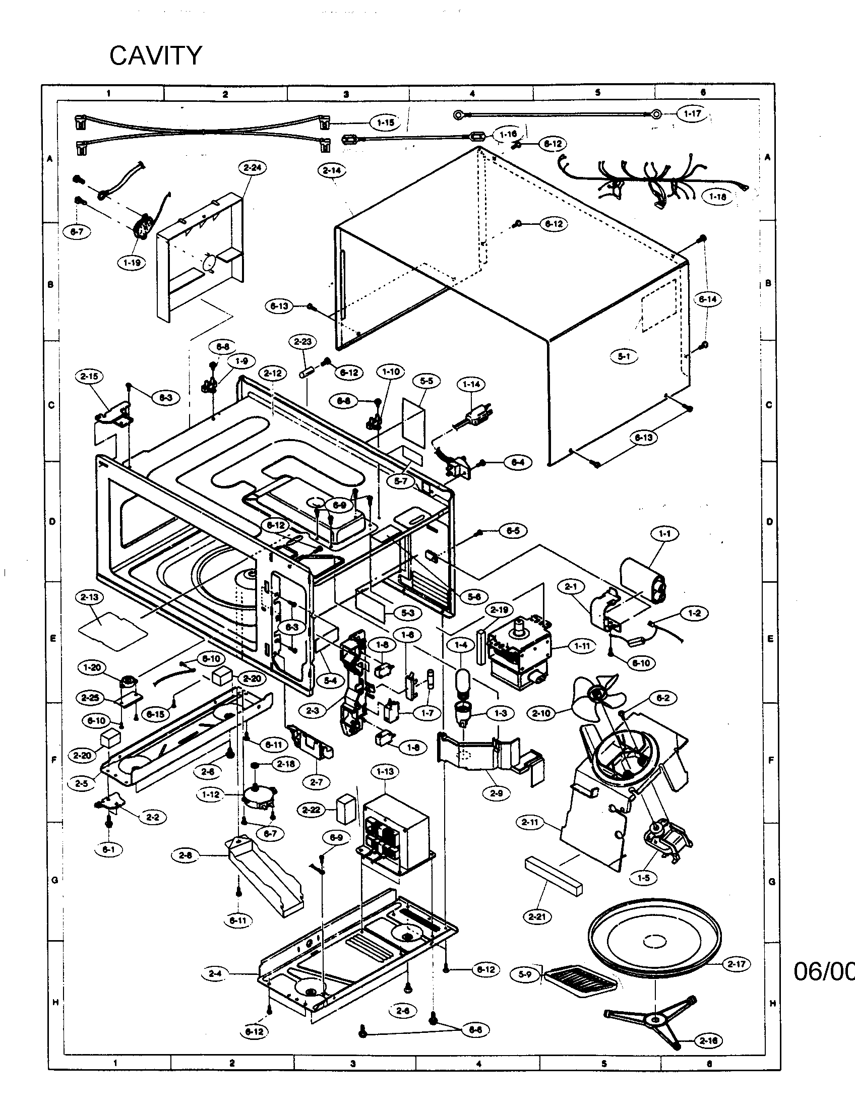 Sharp R-4X84 cavity diagram