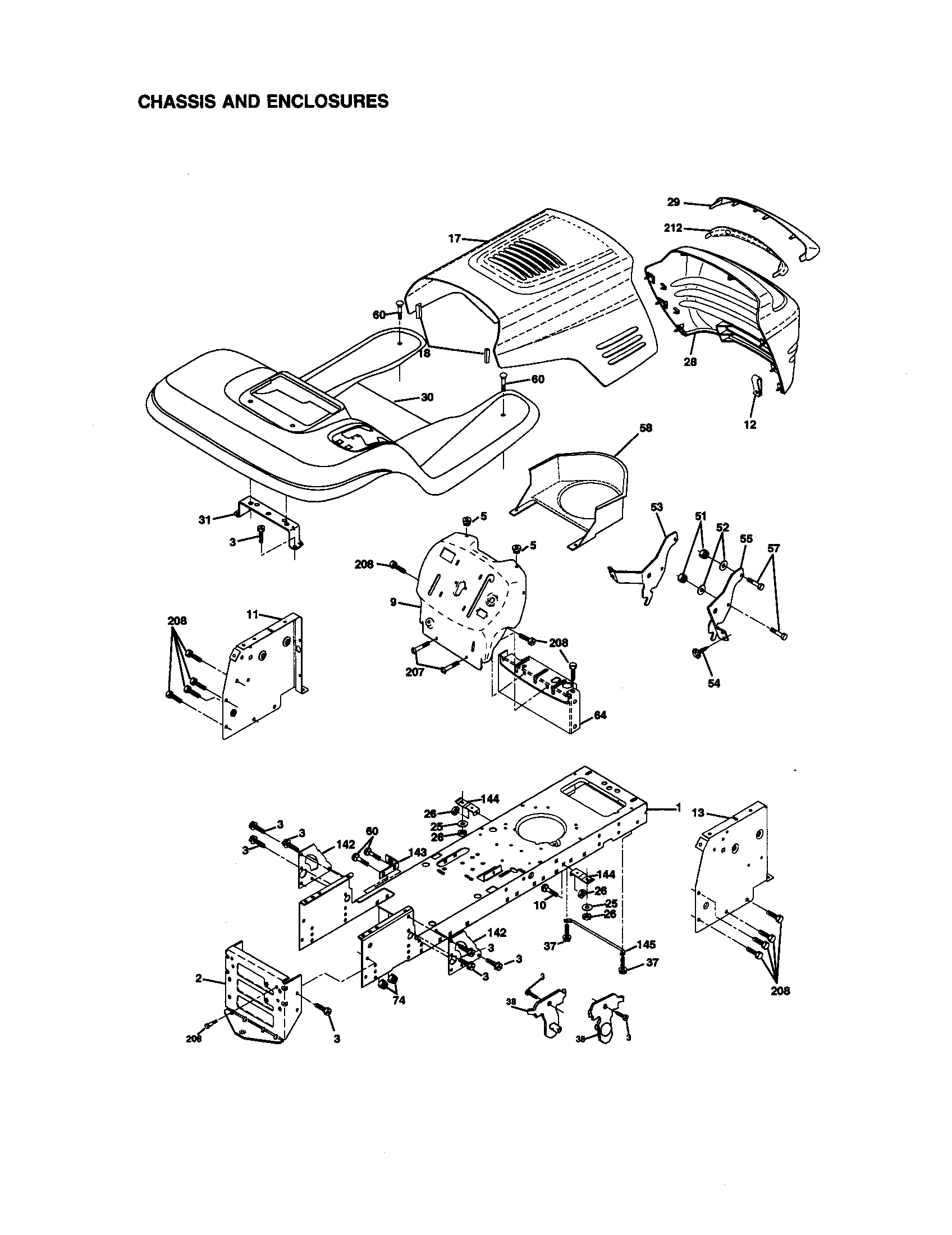 Craftsman 917271142 chassis and enclosures diagram