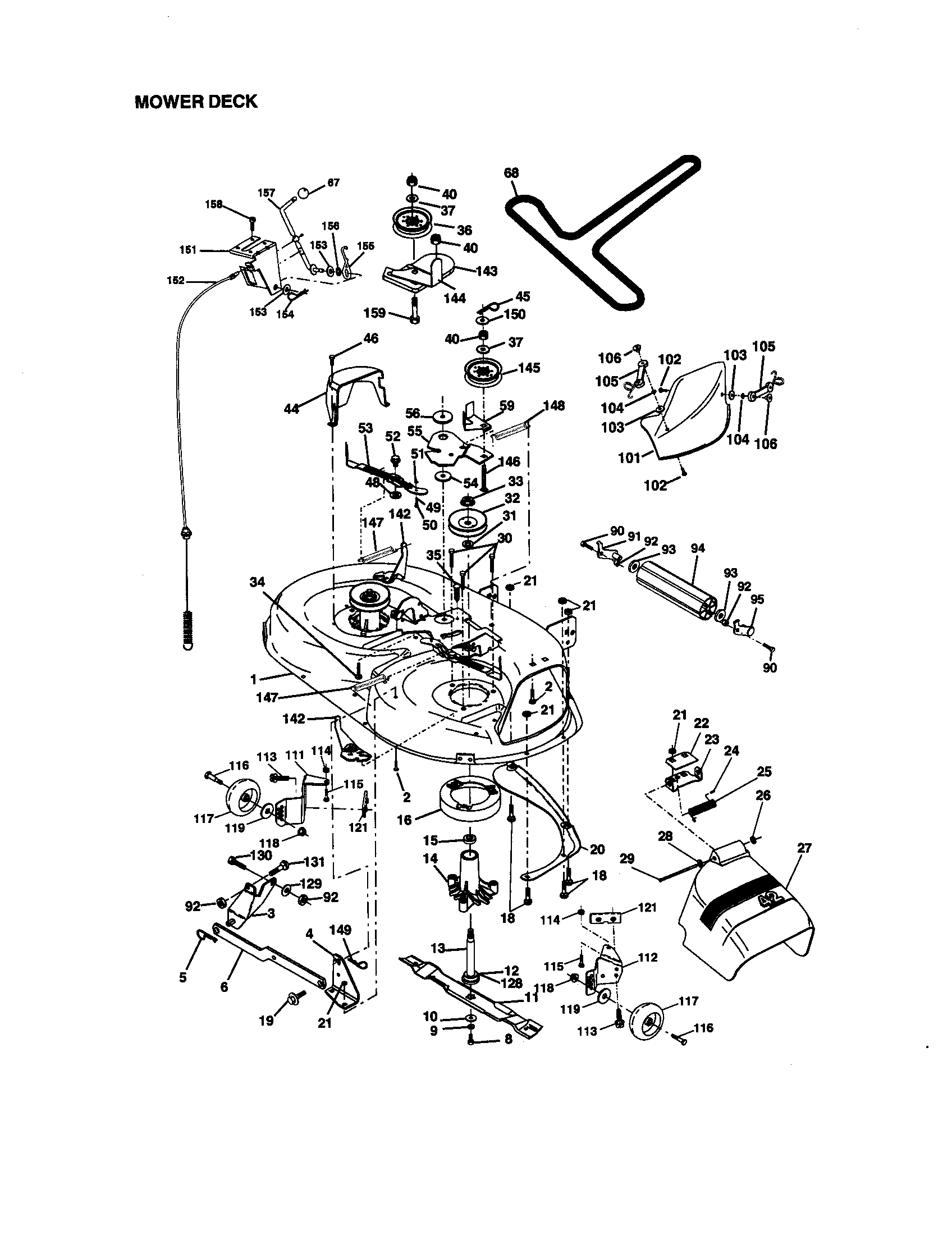 Craftsman 917271142 mower deck diagram