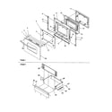 Amana ARG7600WW-P1143384NWW oven door and storage door diagram