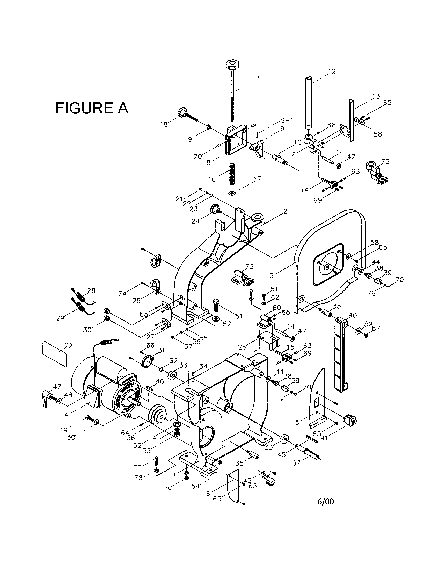 Craftsman 137224320 motor/base/cover diagram