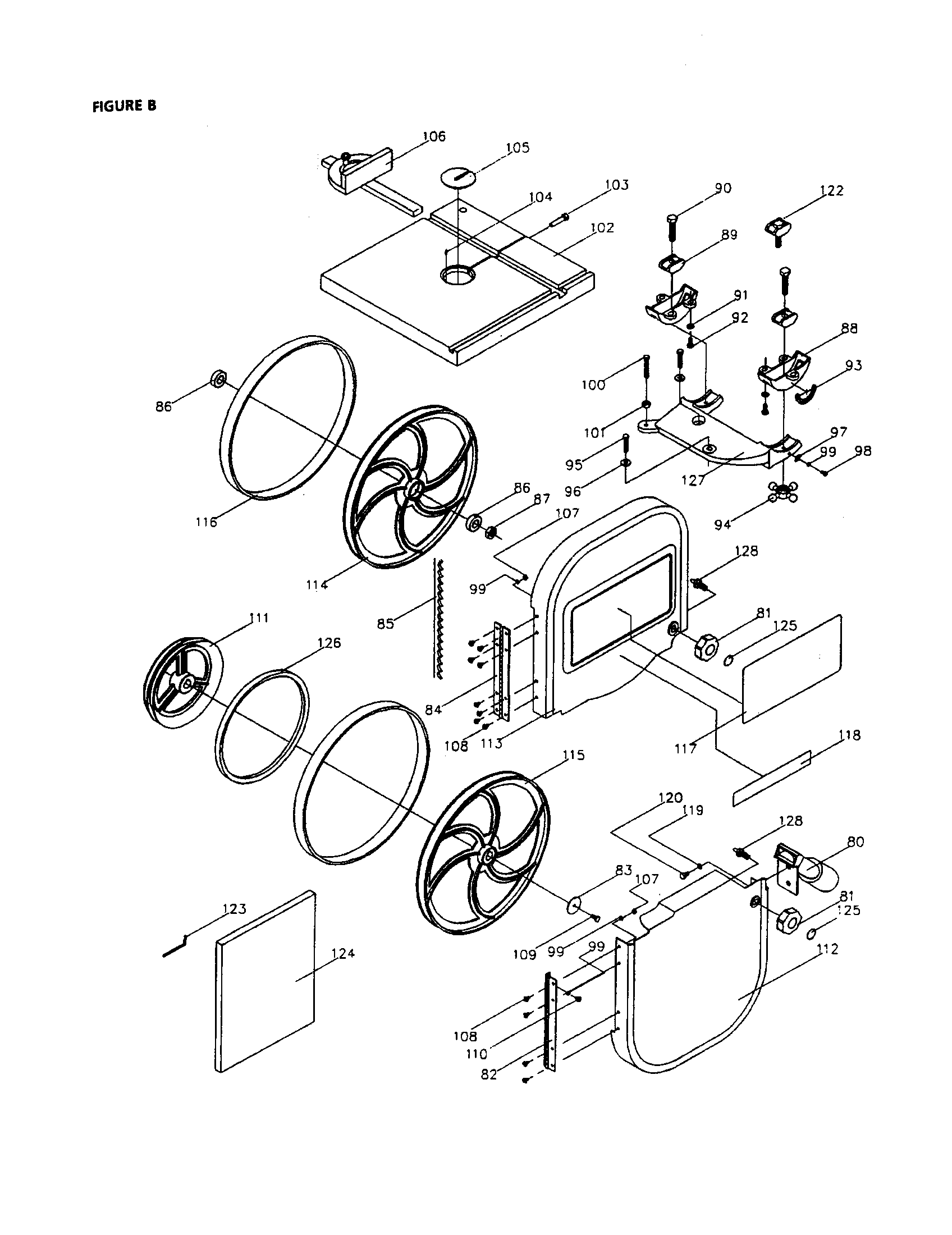 Craftsman 137224320 wheels and table diagram