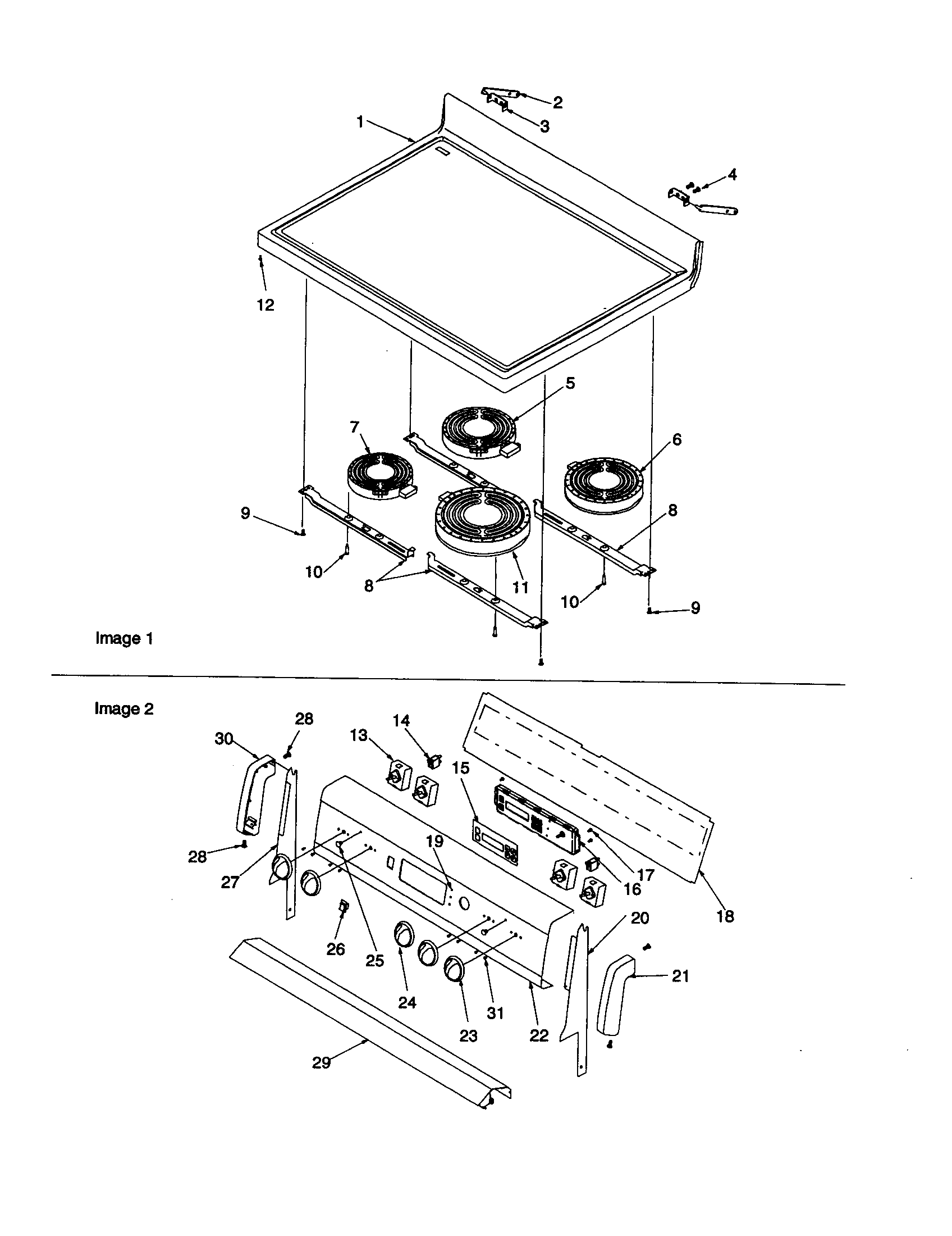 Amana ART612EWW-P1143813NWW maintop and backguard diagram