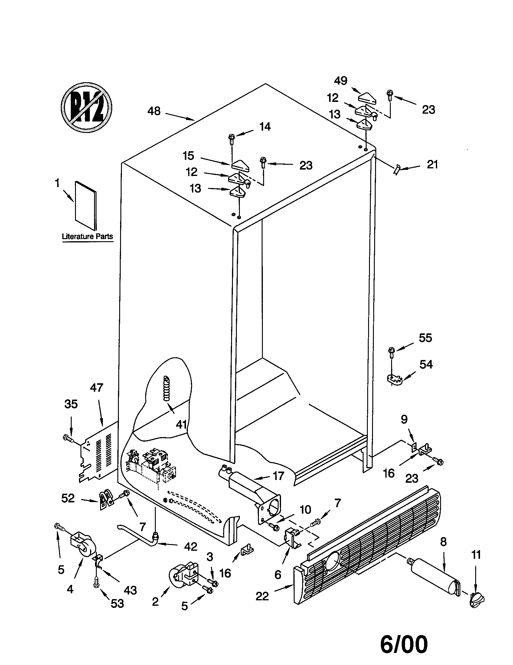 Whirlpool ED25QFXHN01 cabinet diagram