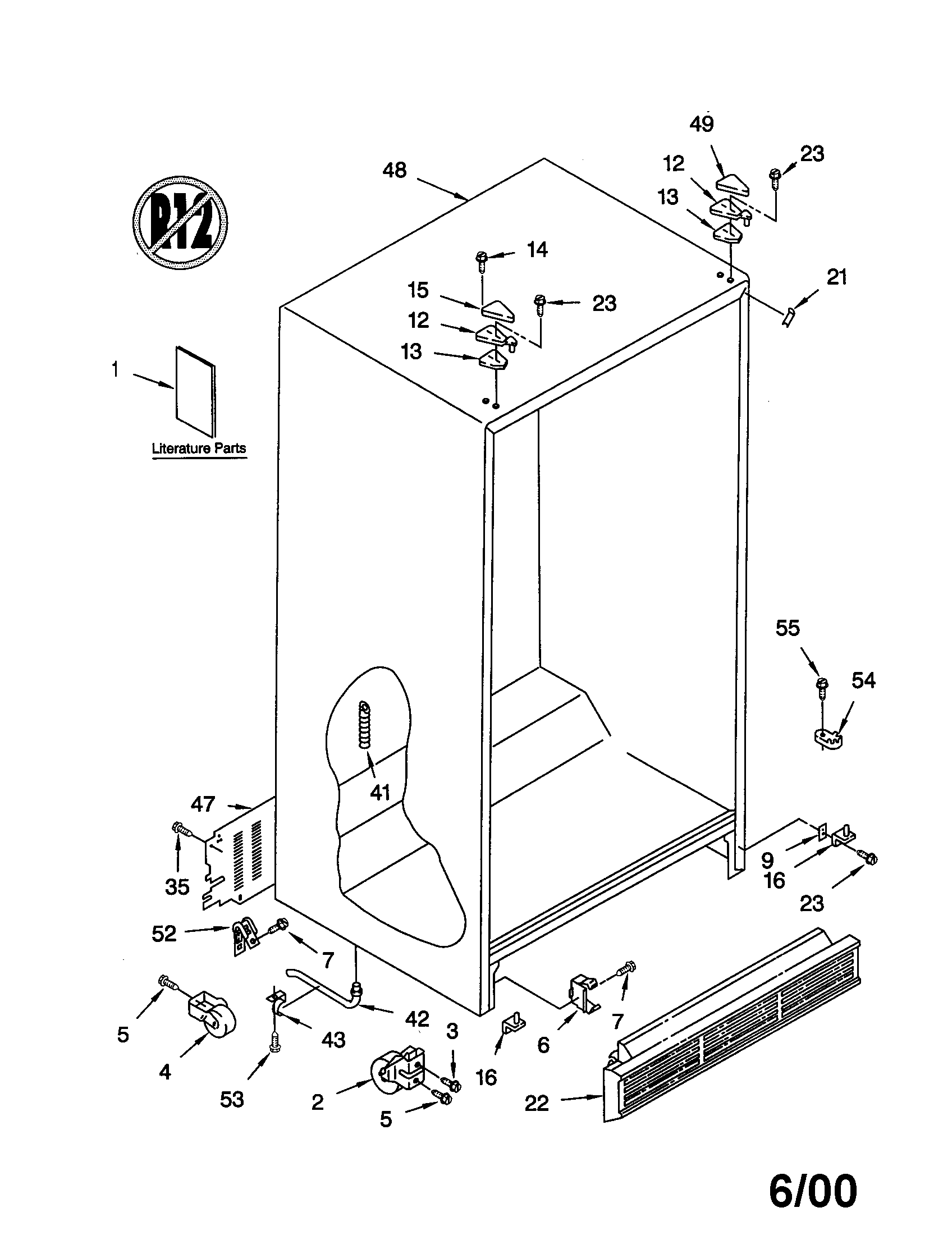 Whirlpool ED25CQXHB01 cabinet diagram