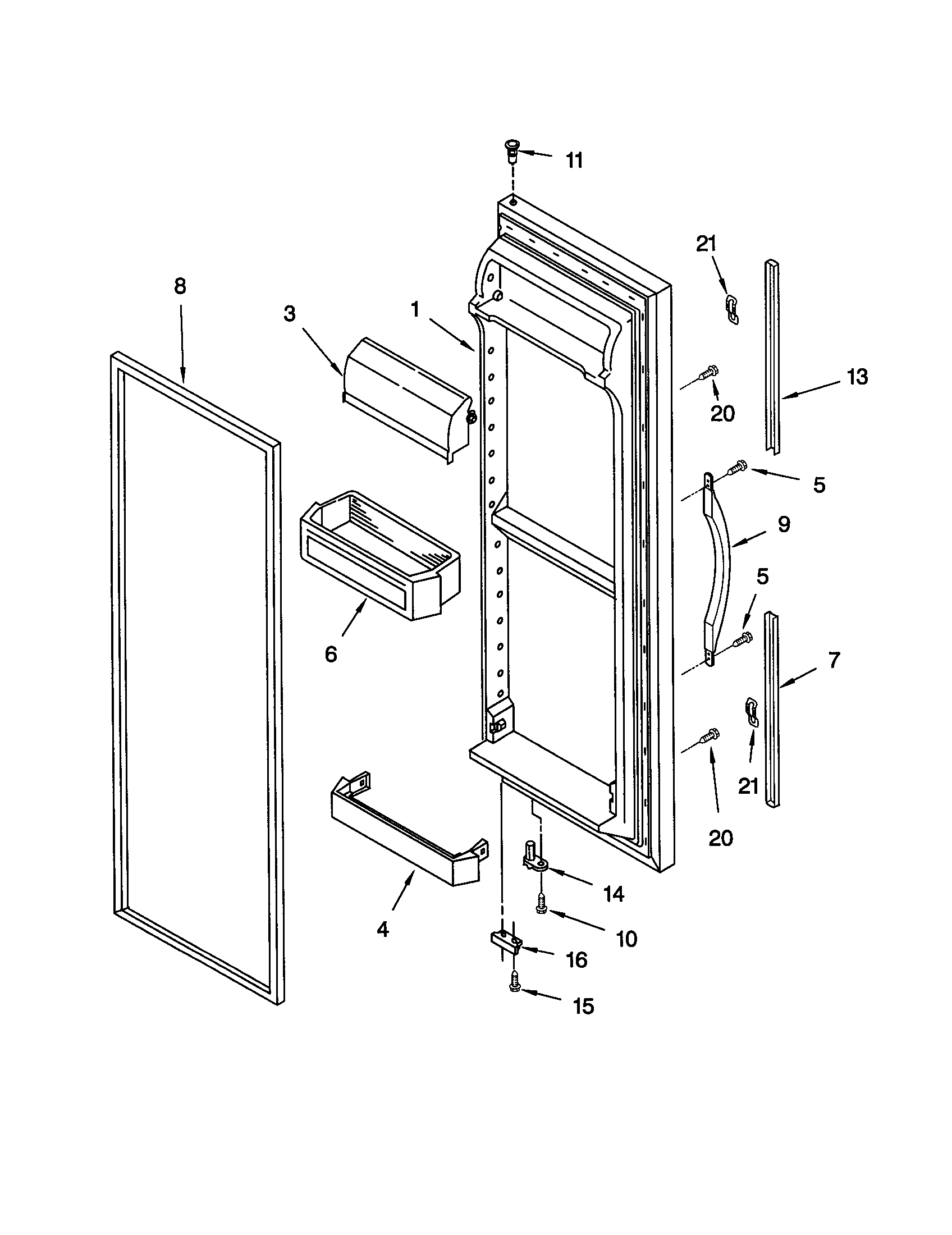 Whirlpool ED25CQXHB01 refrigerator door diagram